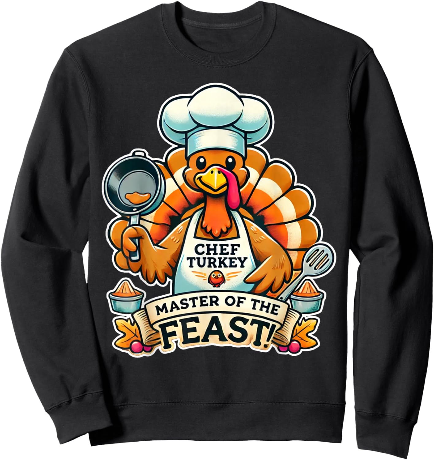 Mom Mother Chef Thanksgiving Sweatshirt - Sweatshirt | Black