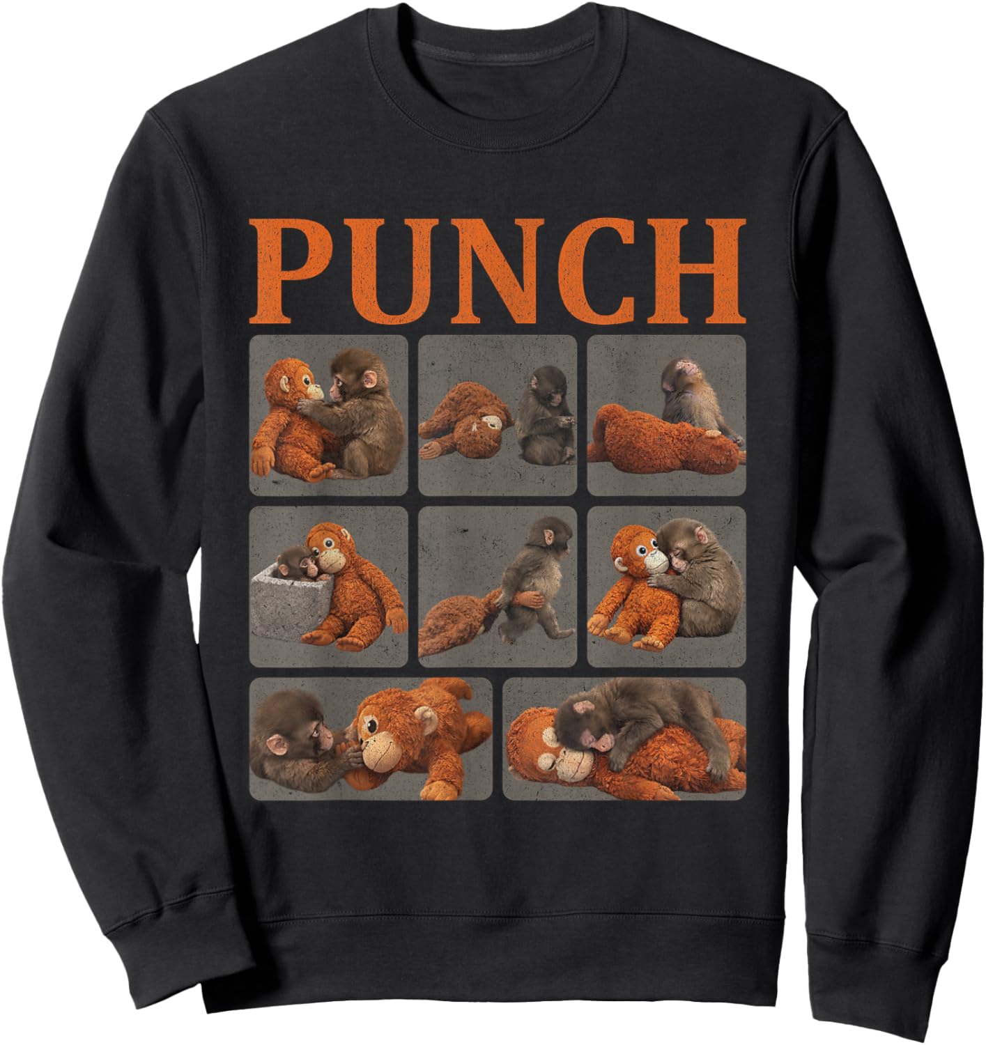 Cool Punch Cute Monkey Sweatshirt - Sweatshirt | Black