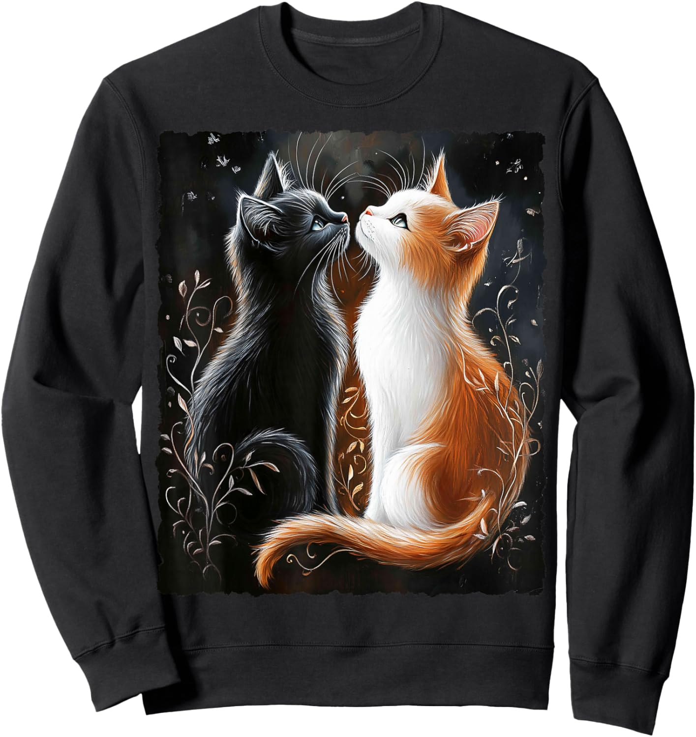 Cute Magical Cat Kitten Fantasy Art Design Sweatshirt - Sweatshirt | Black