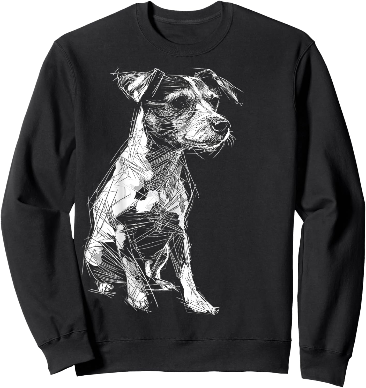 Jack Russell Graphic Pet Artwork Dog Jack Russell Women Kids Sweatshirt - Sweatshirt | Black