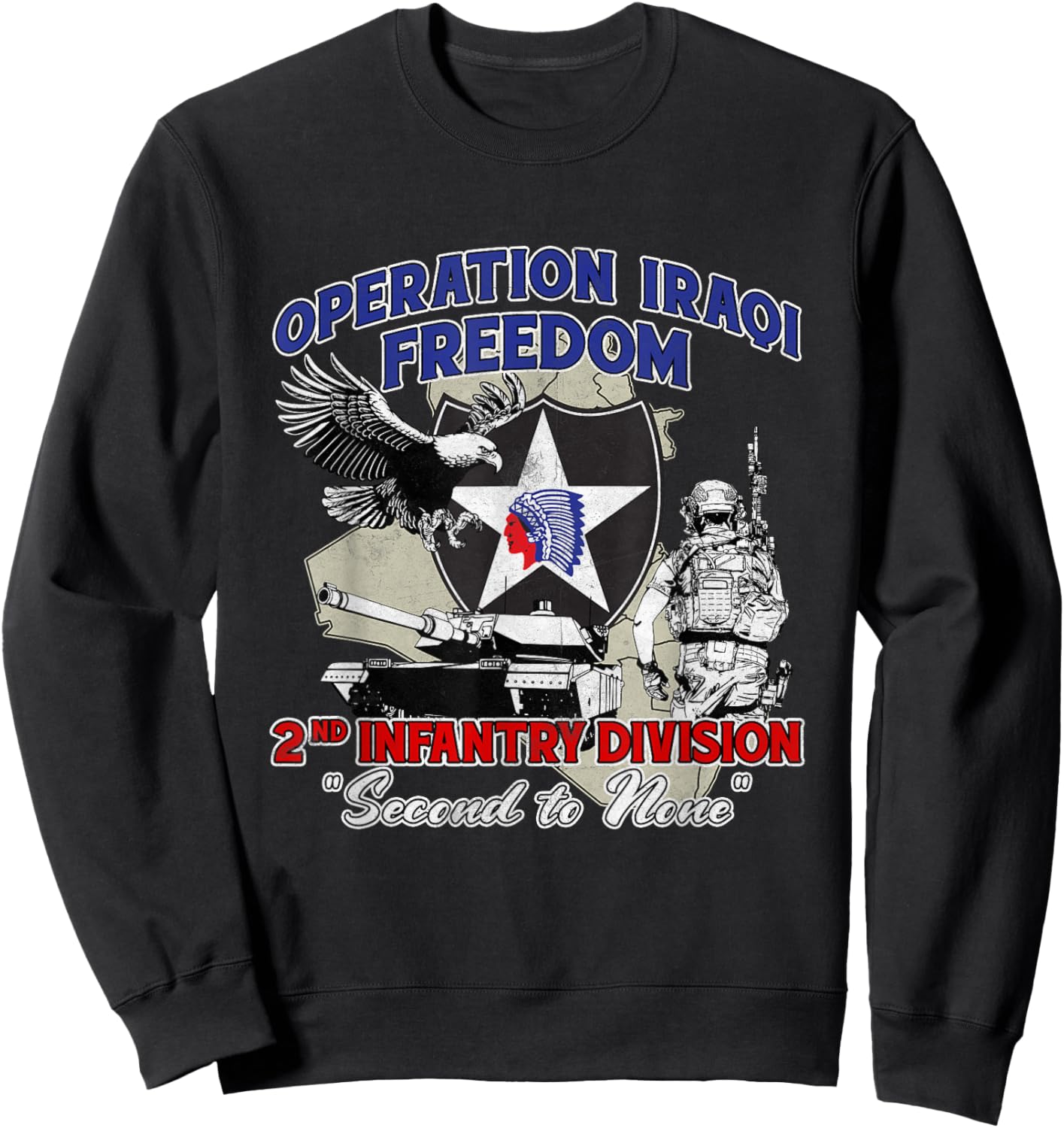 2nd Infantry Division - Operation Iraqi Freedom OIF Veteran Sweatshirt - Sweatshirt | Black