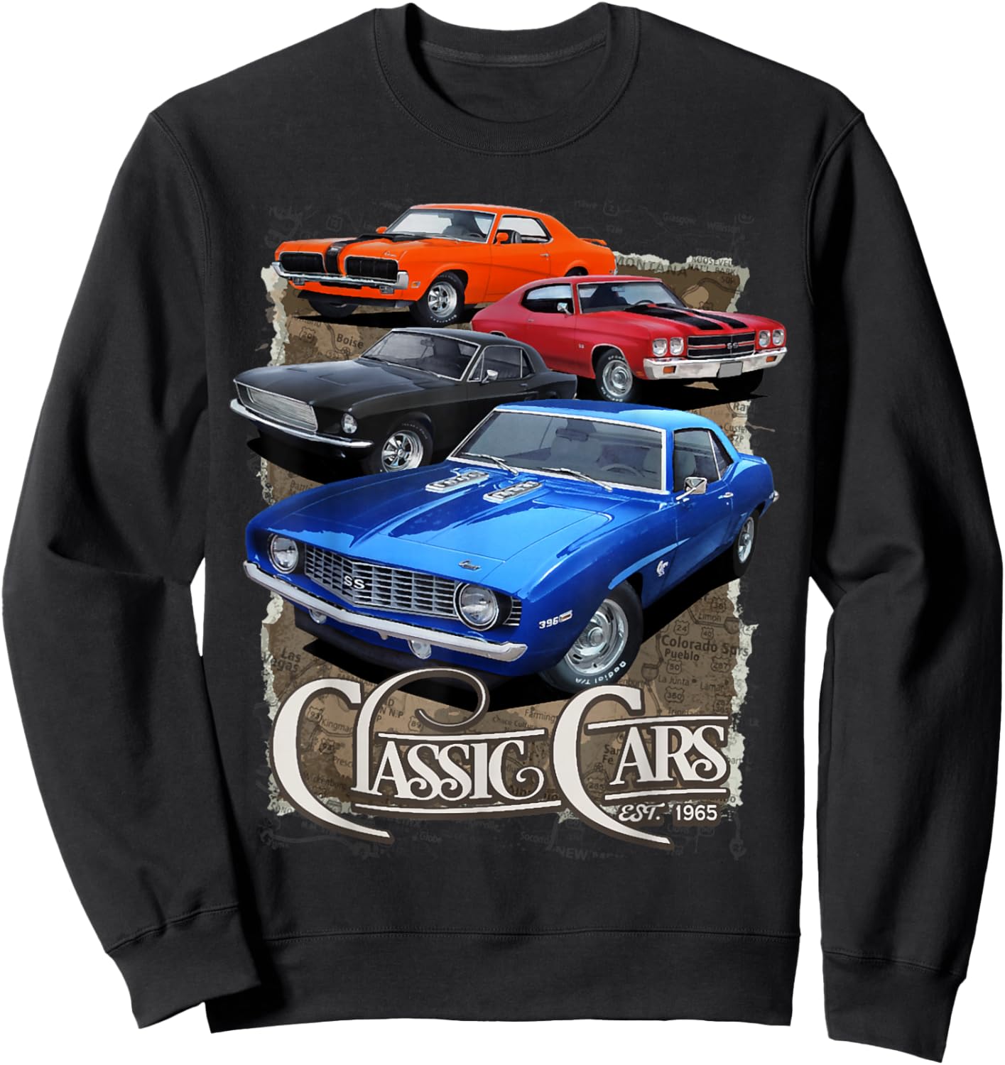 1968 67 68 69 Mercury Cougar , chevelle nova ss classic car Sweatshirt - Sweatshirt | Black