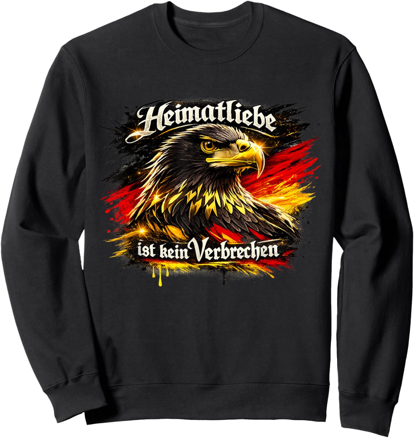 Heimatliebe ist kein Verbrechen - Adler Schwarz Rot Gold Sweatshirt - Sweatshirt | Black