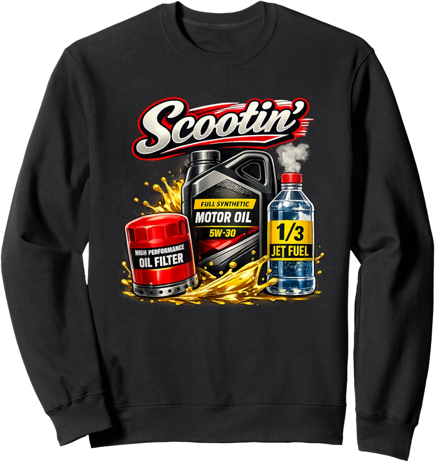 Scootin' with Jet Fuel Sweatshirt - Sweatshirt | Black