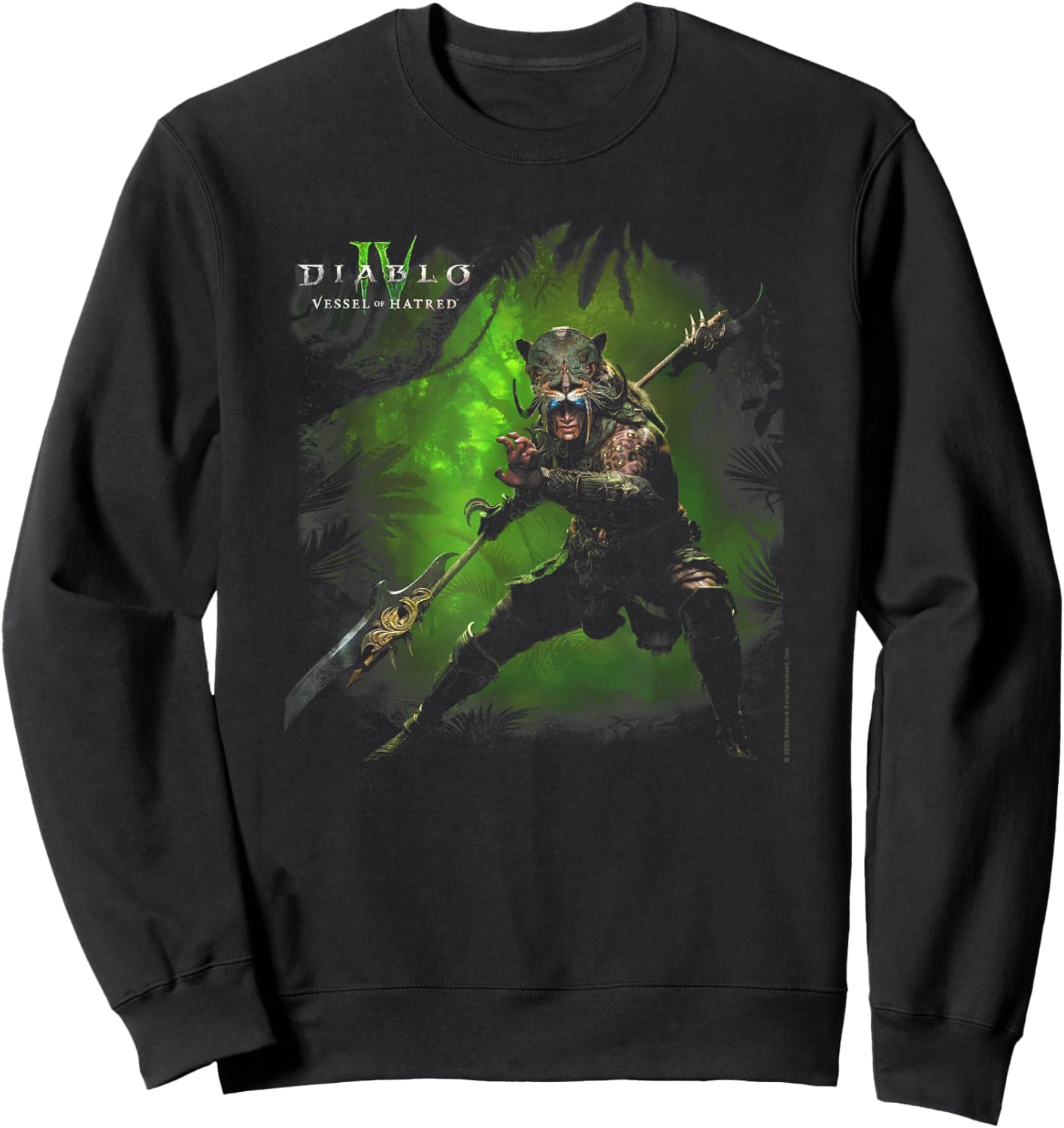 Diablo IV Vessel of Hatred Spiritborn Jaguar Fade Poster Sweatshirt - Sweatshirt | Black