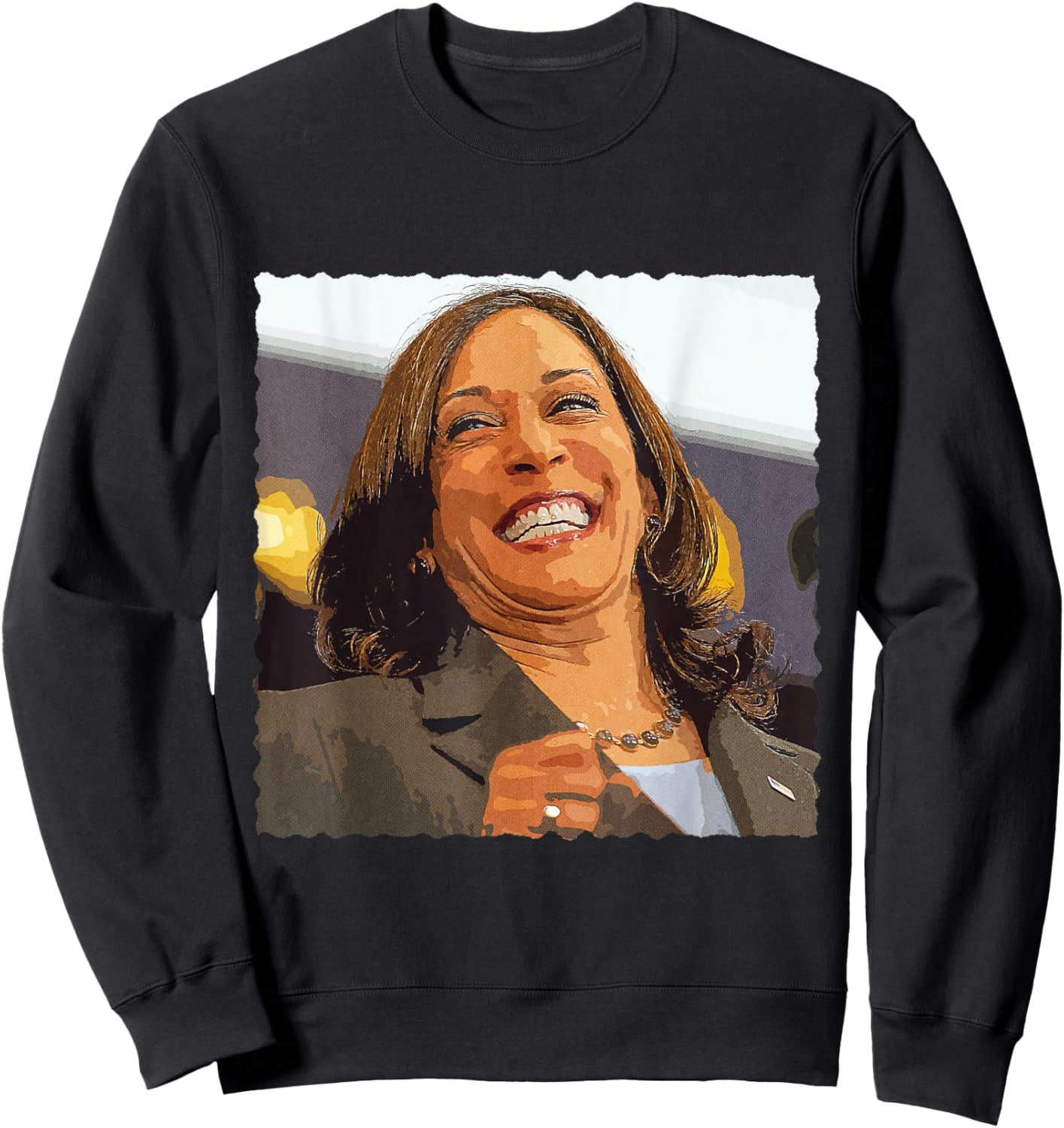 Cackling Kamala Harris Laughing Sweatshirt - Sweatshirt | Black