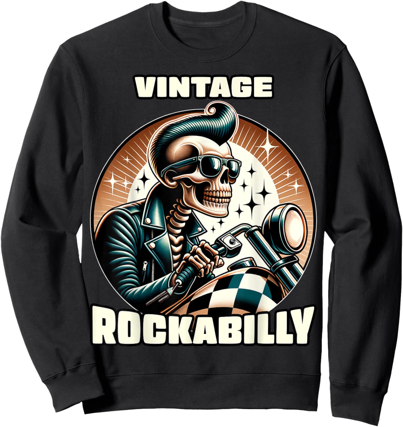 Vintage Rockabilly 50s Sock Hop Dance Doo Wop 1950s Art Sweatshirt - Sweatshirt | Black