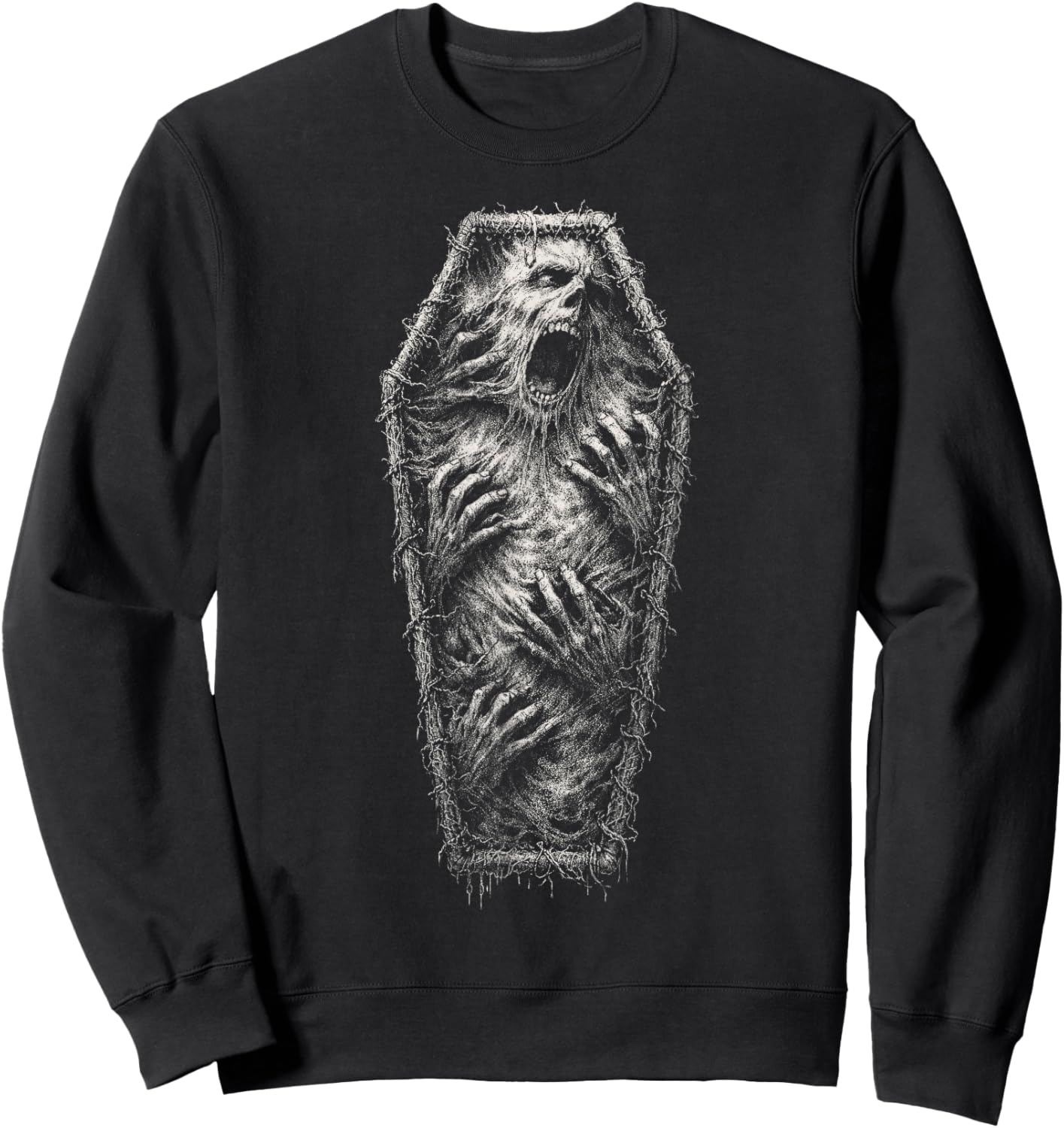Horror Coffin Grave Goth Alt Alternative Grunge Dark Emo Art Sweatshirt - Sweatshirt | Black