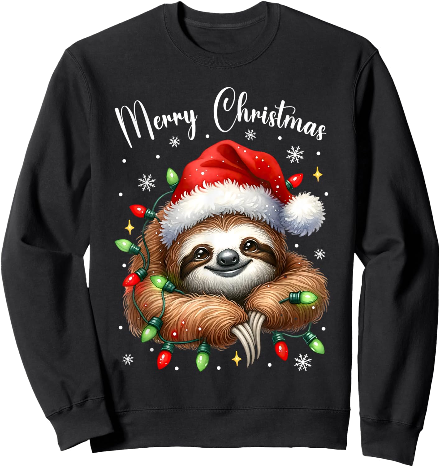Christmas Pajamas Sloth Christmas Pajama Shirt Lazy Sloth Sweatshirt - Sweatshirt | Black