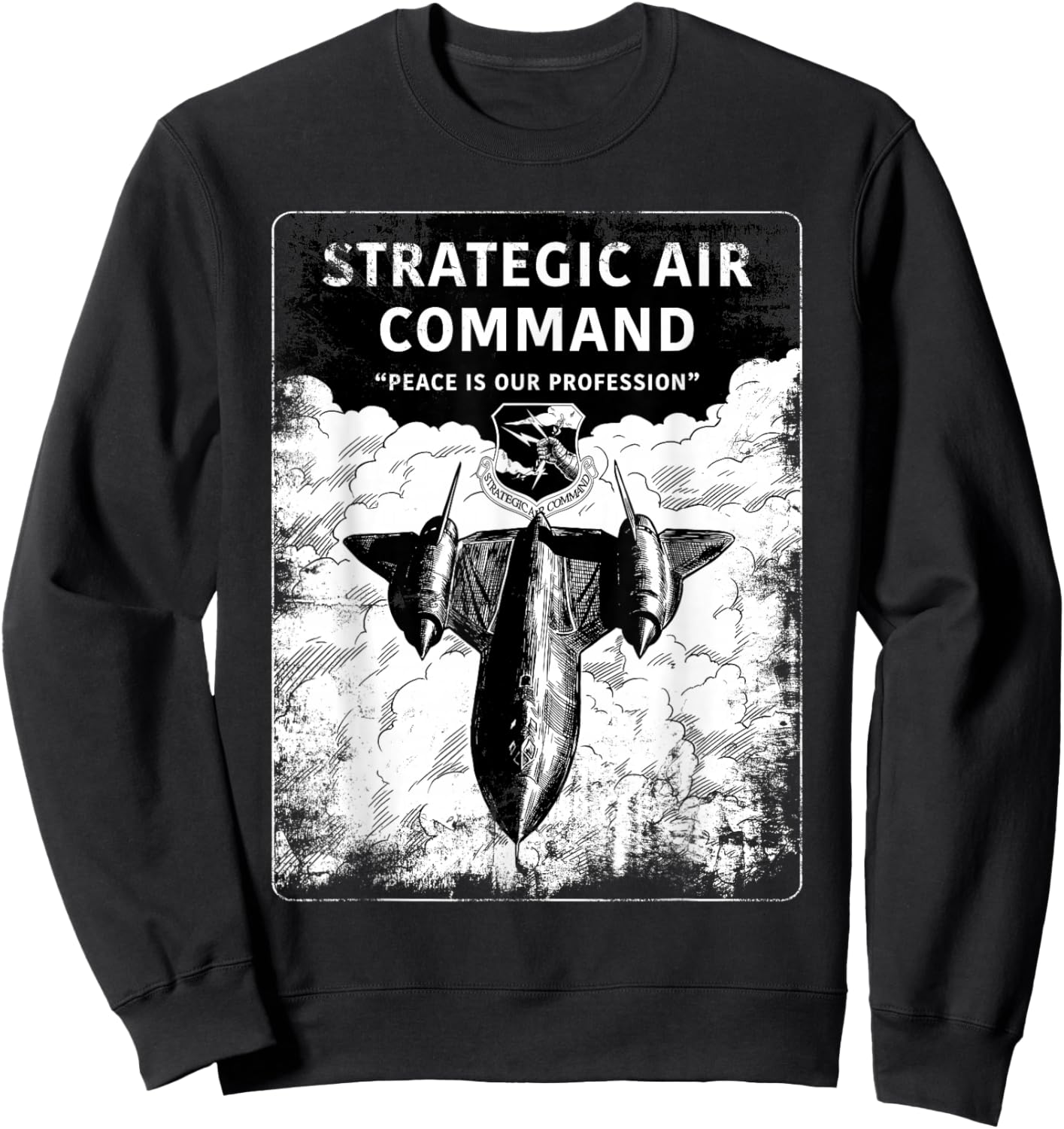 Strategic Air Command USAF Peace is Our Profession Gifts Sweatshirt - Sweatshirt | Black