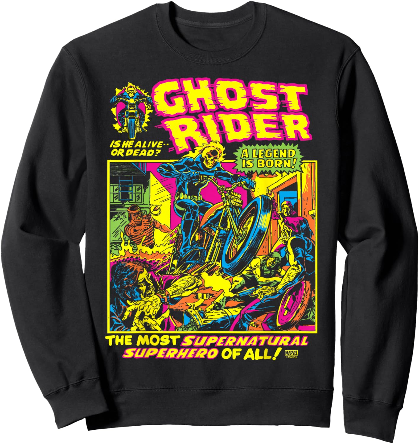 Ghost Rider - Black Light Sweatshirt - Sweatshirt | Black