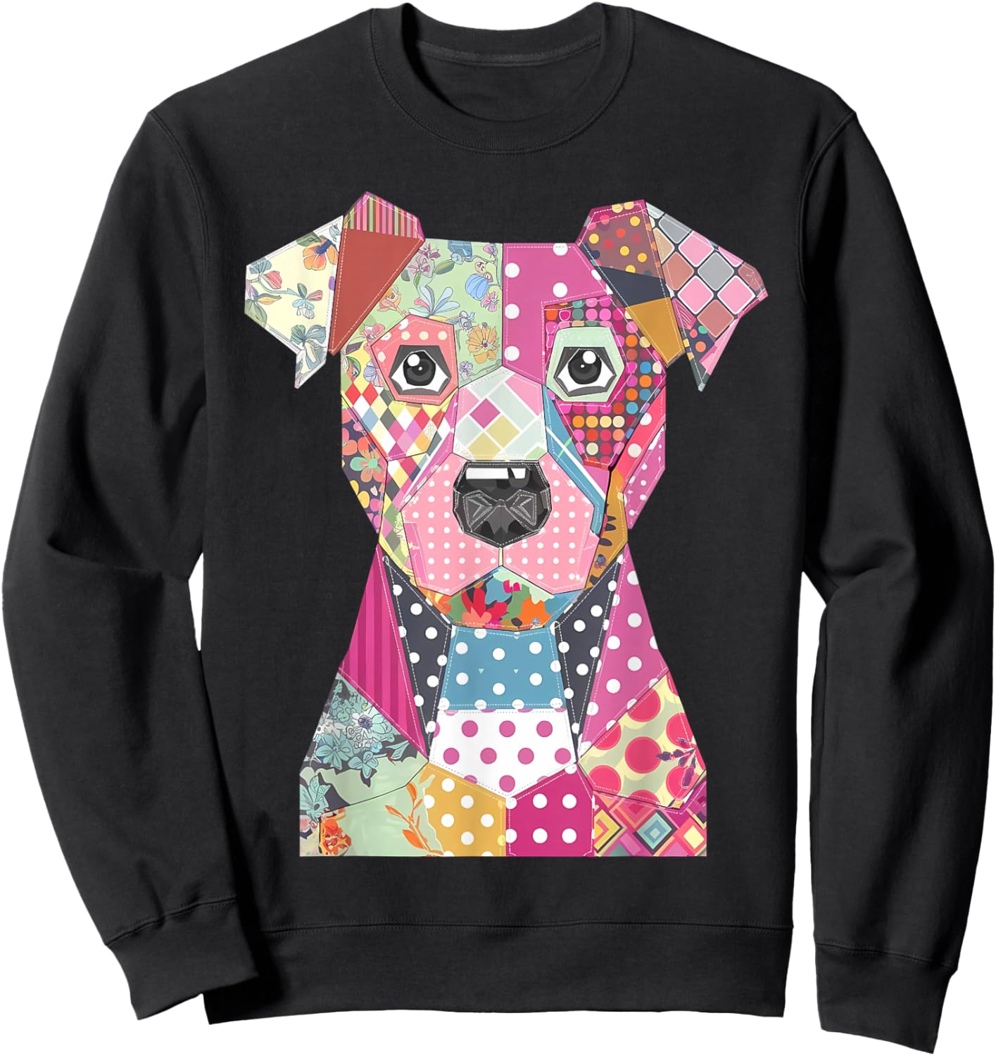 Quilt Pattern Dog For Quilting Lover Quilter Sewing Men Women Kids Sweatshirt - Sweatshirt | Black