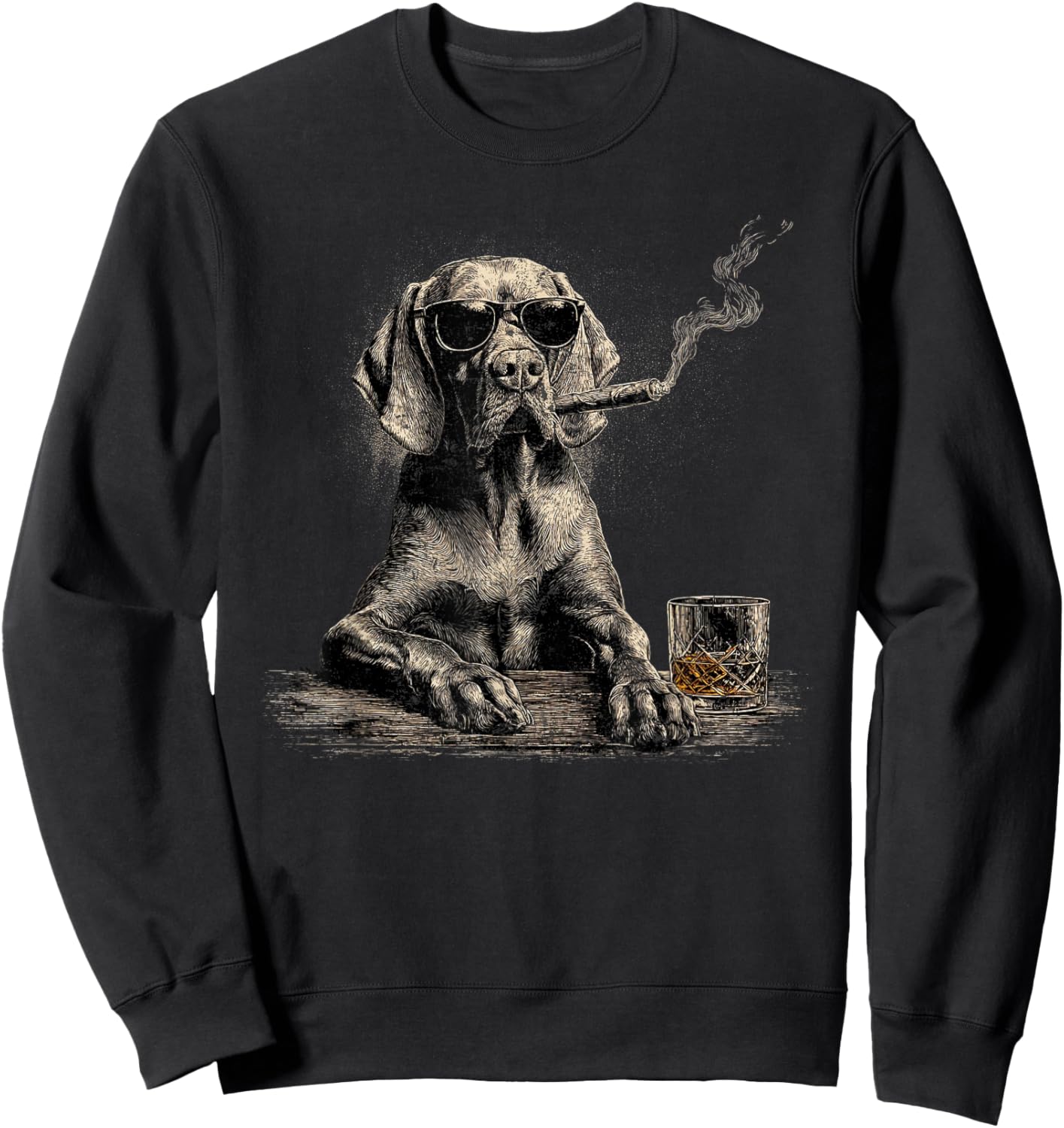 Vizsla Dad Dog Sunglasses Father's Day Family Sweatshirt - Sweatshirt | Black
