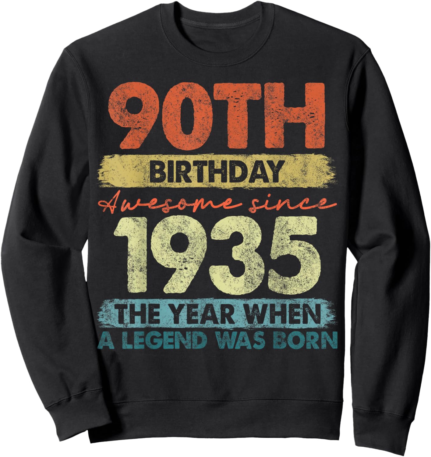 Vintage Legend Birthday Shirts Women 2025 90 Year Old Gifts Vintage 1935 Limited Edition 90th Birthday -Adults and Kids Black Short Sleeve Small Sweatshirt - Sweatshirt | Black