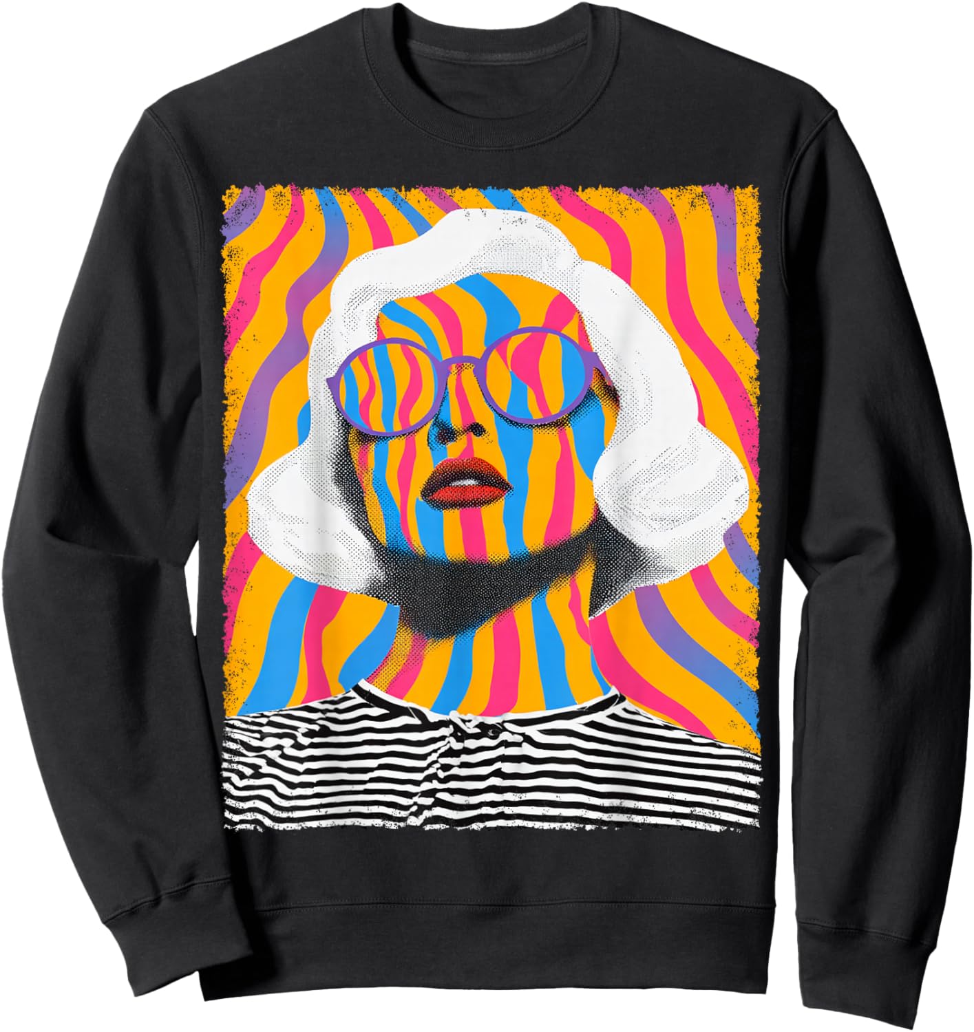Women's Abstract Art Graphic Sweatshirt - Sweatshirt | Black