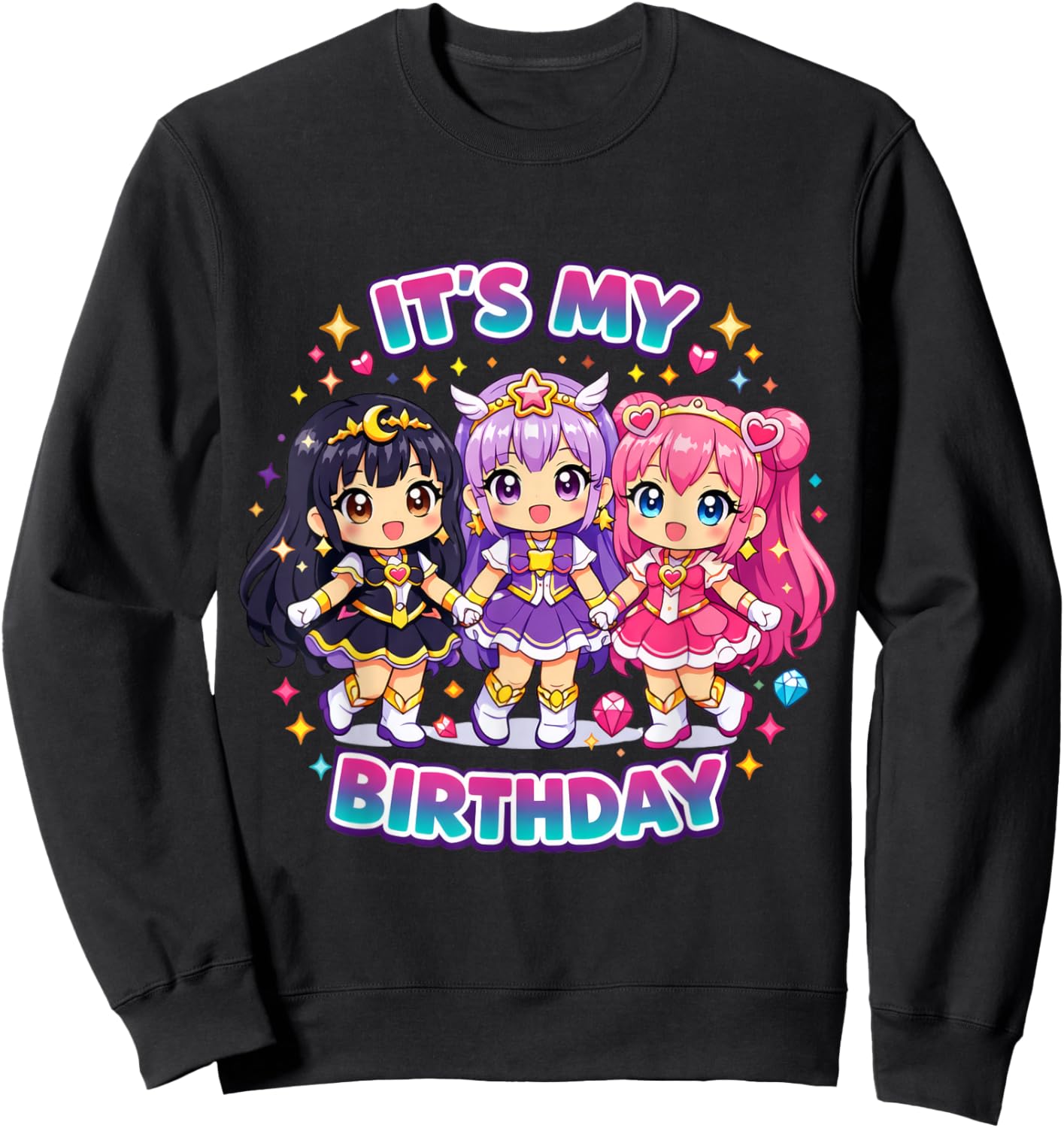 It's My Birthday - Cute Birthday Girl Kpop Chibi Sweatshirt - Sweatshirt | Black