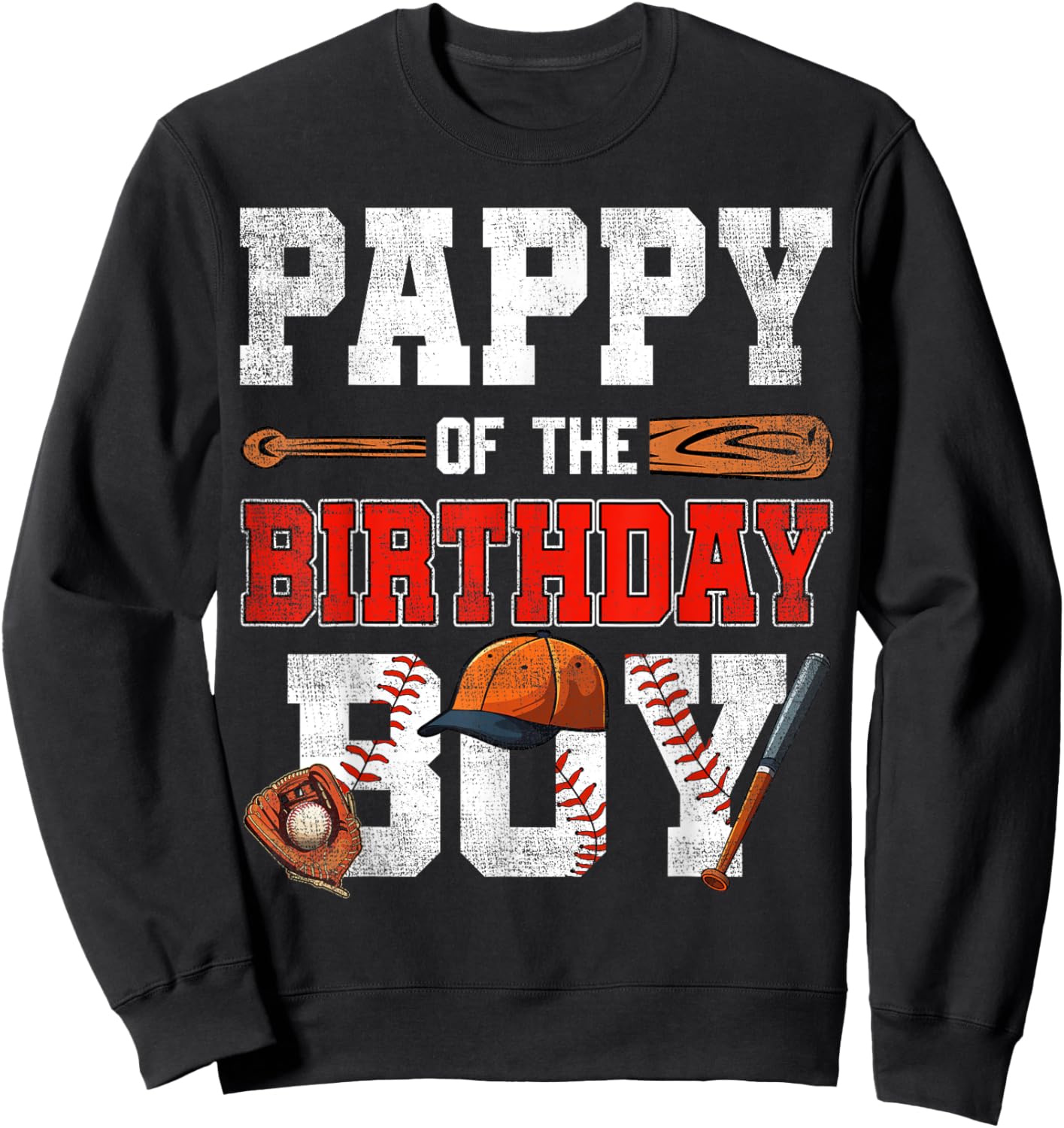 Pappy Of The Birthday Boy Baseball Bday Family Sweatshirt - Sweatshirt | Black
