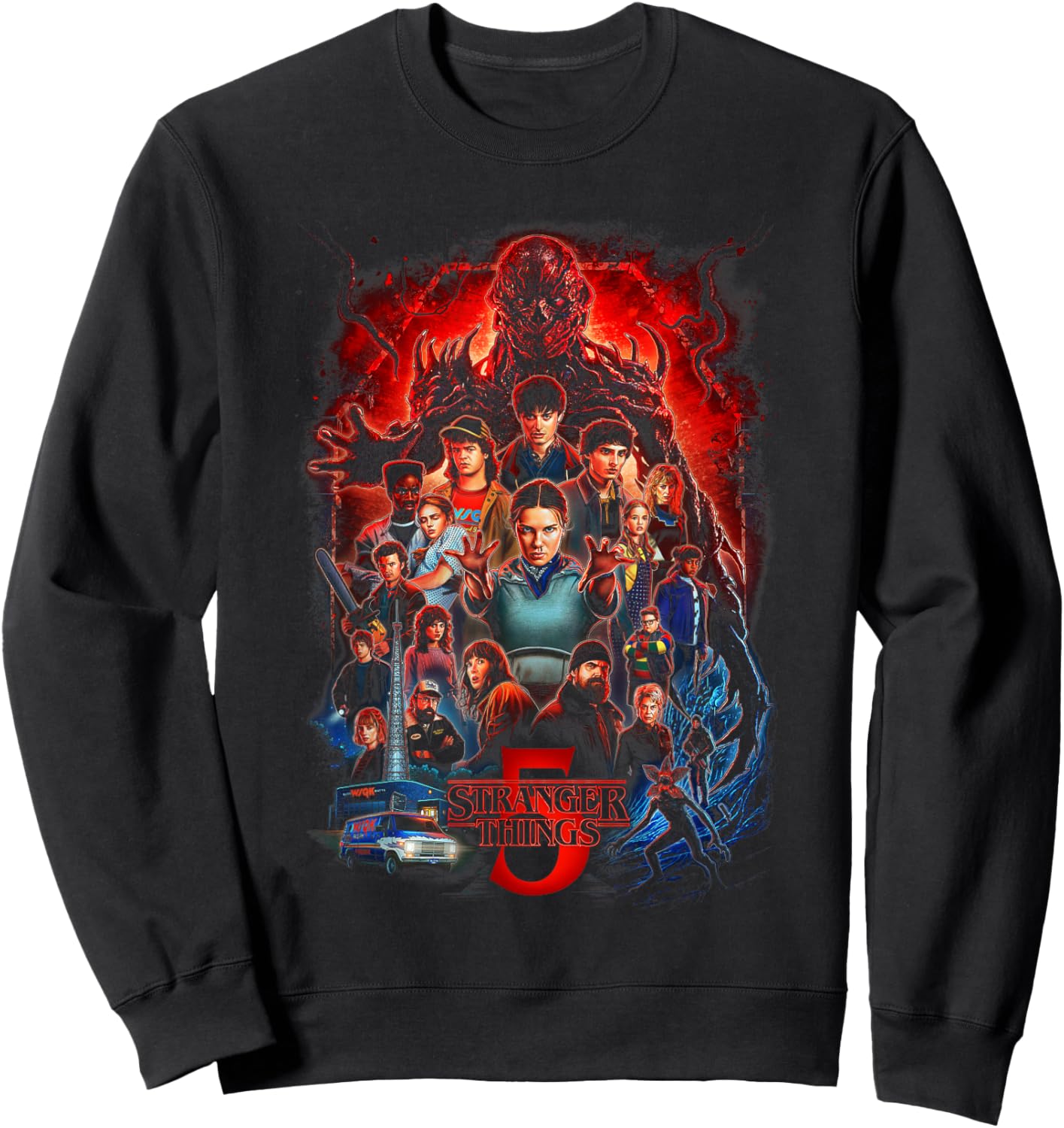 Stranger Things ST5 Poster Officially Licensed Sweatshirt - Sweatshirt | Black