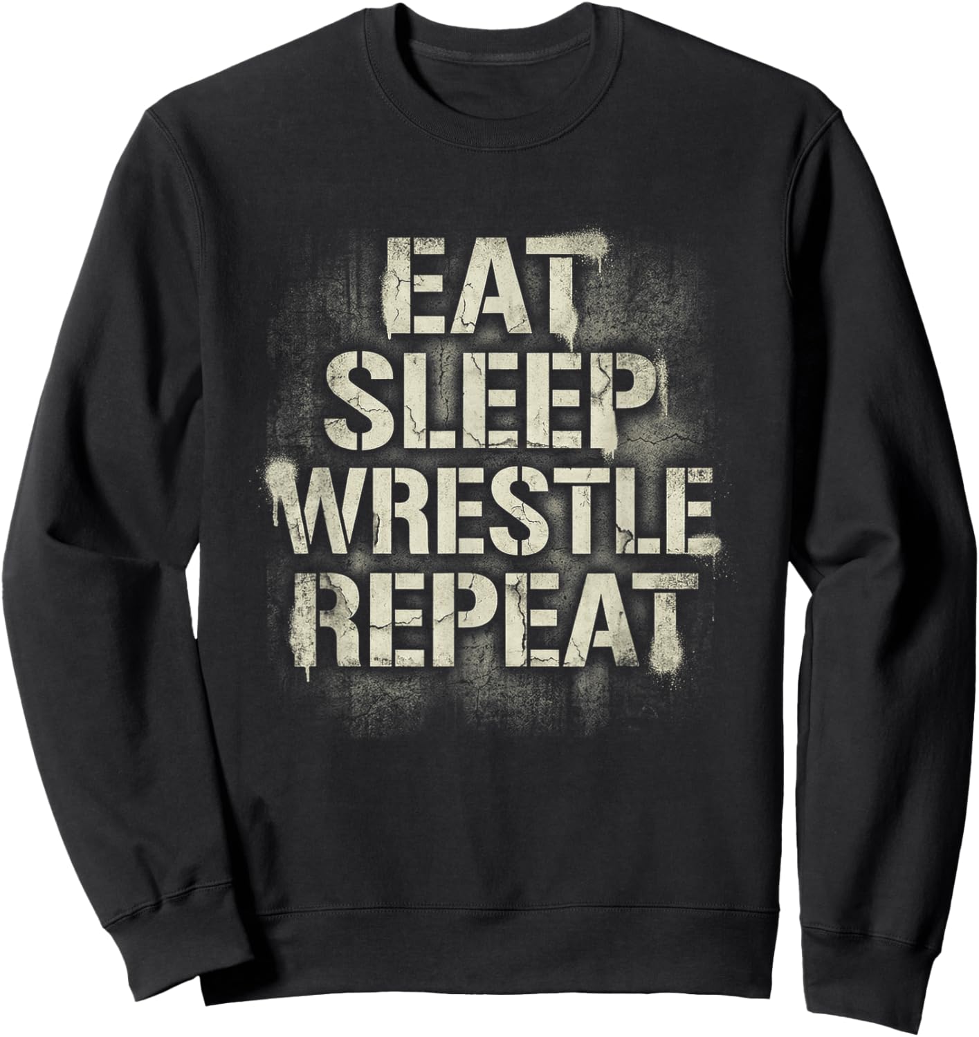 Funny Wrestling Eat Sleep Wrestle Repeat Sweatshirt - Sweatshirt | Black
