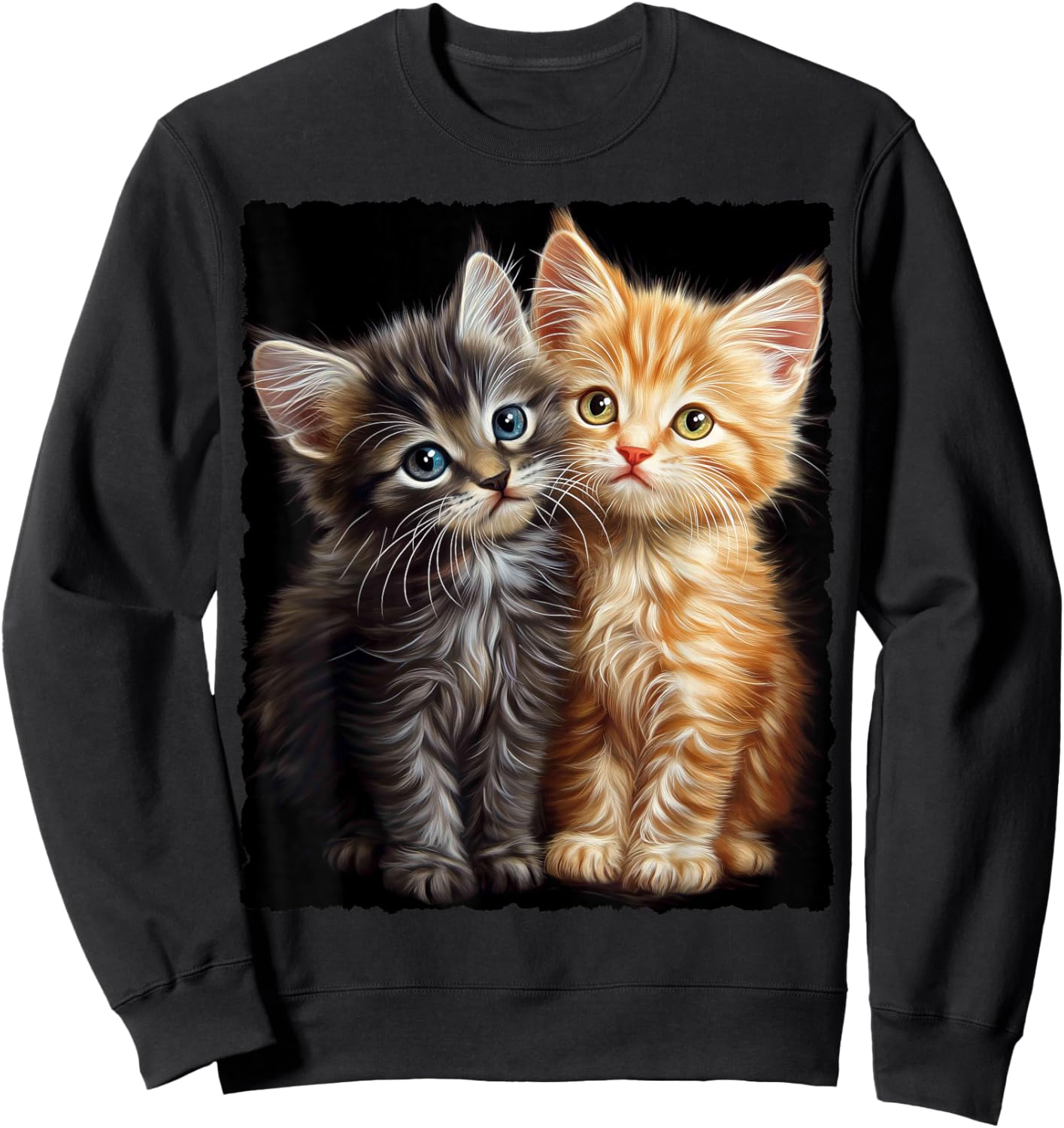 Cute Magical Cat Kitten Fantasy Art Design Sweatshirt - Sweatshirt | Black