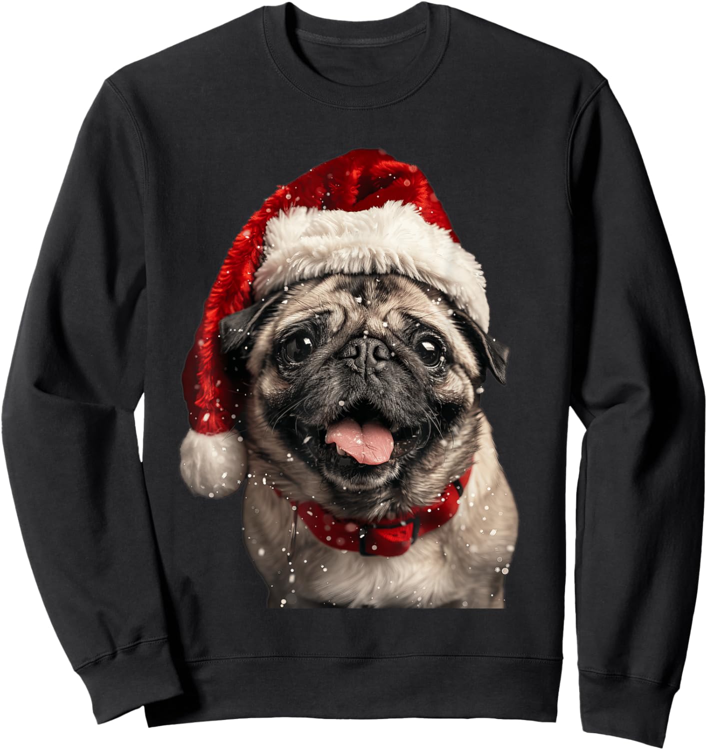 Pug Christmas Sweatshirt - Sweatshirt | Black