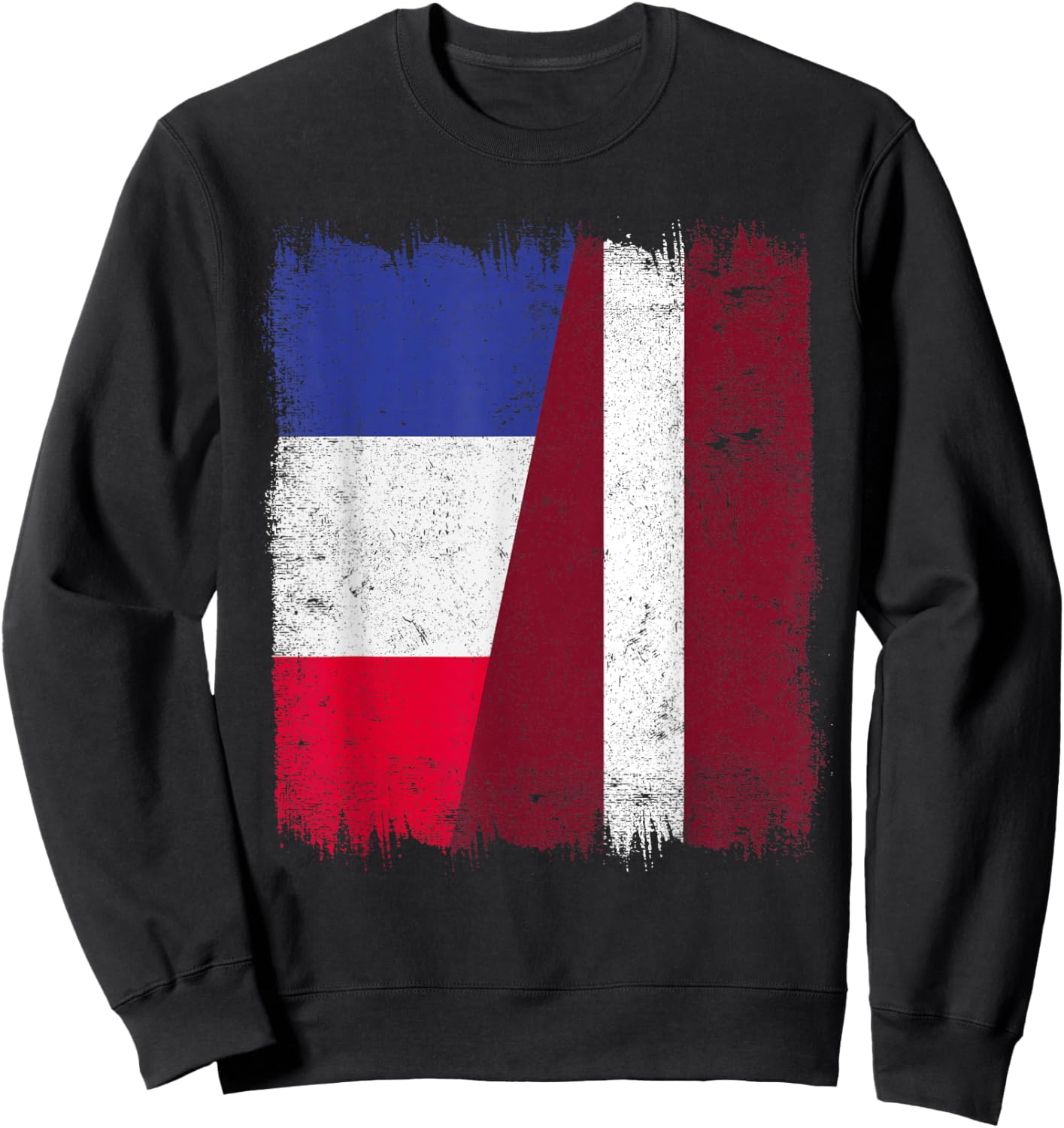 French Half Flag Latvia French Heritage Latvian Sweatshirt - Sweatshirt | Black