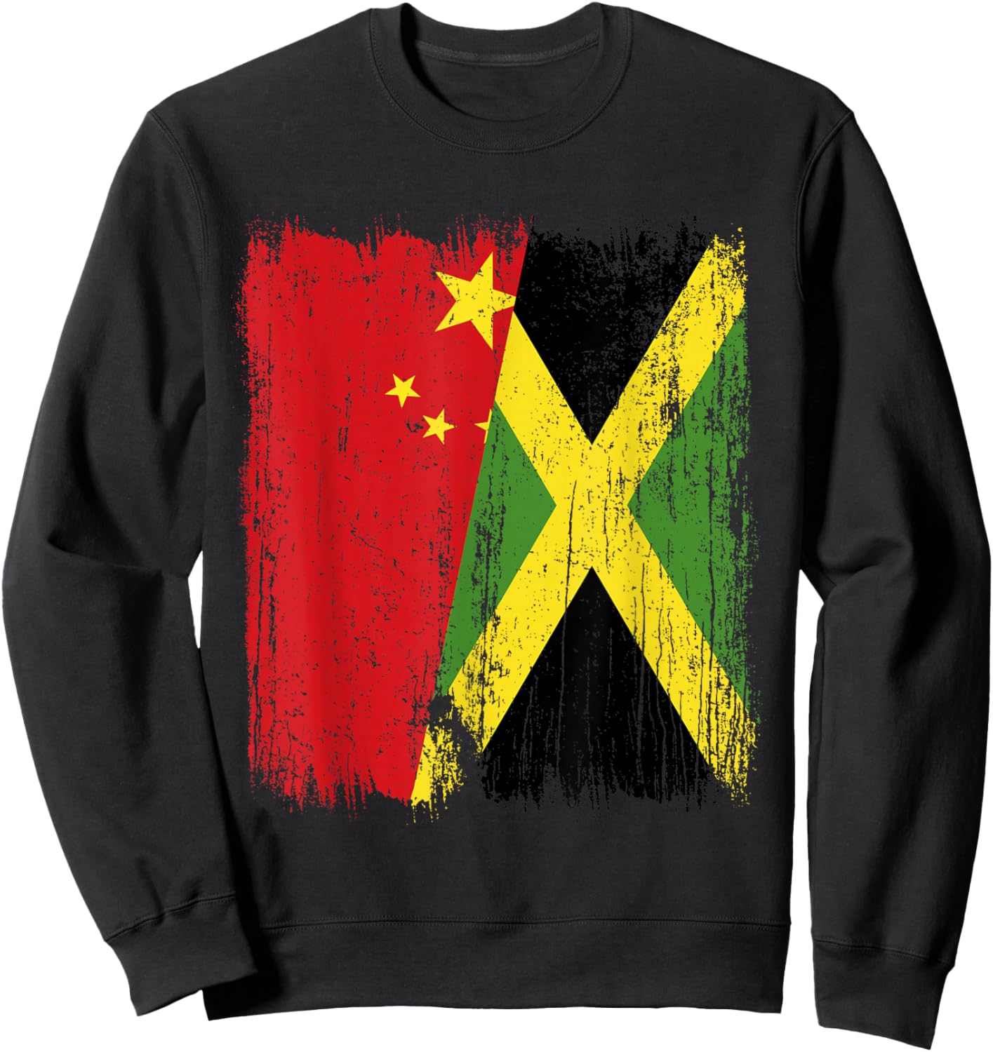 China Jamaica Half Flag Chinese Jamaican Heritage Sweatshirt - Sweatshirt | Black