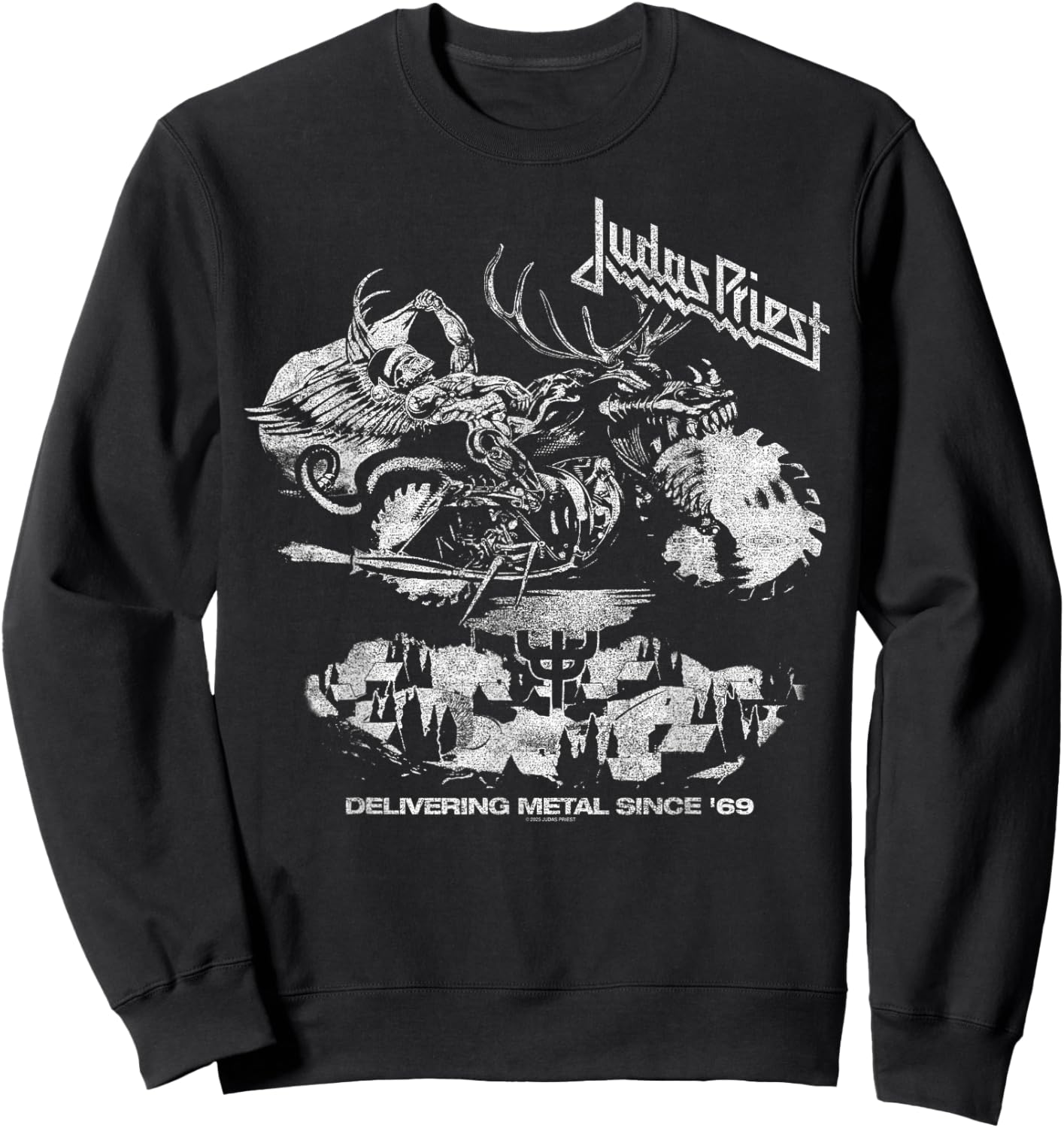 Judas Priest Painkiller Holiday Scene Red Sweatshirt - Sweatshirt | Black