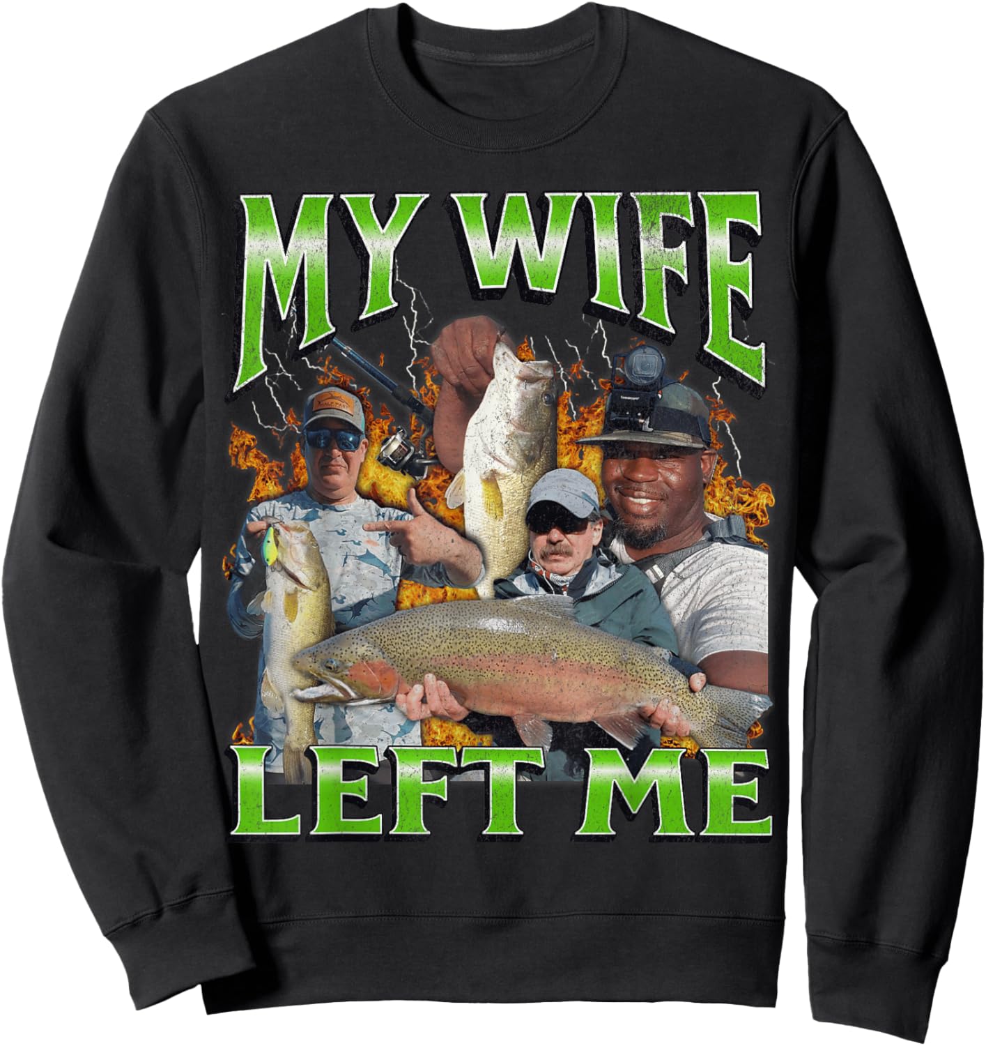 MildlyPerturbed -Adults Fishing Humorous Meme - Black, Small Sweatshirt - Sweatshirt | Black