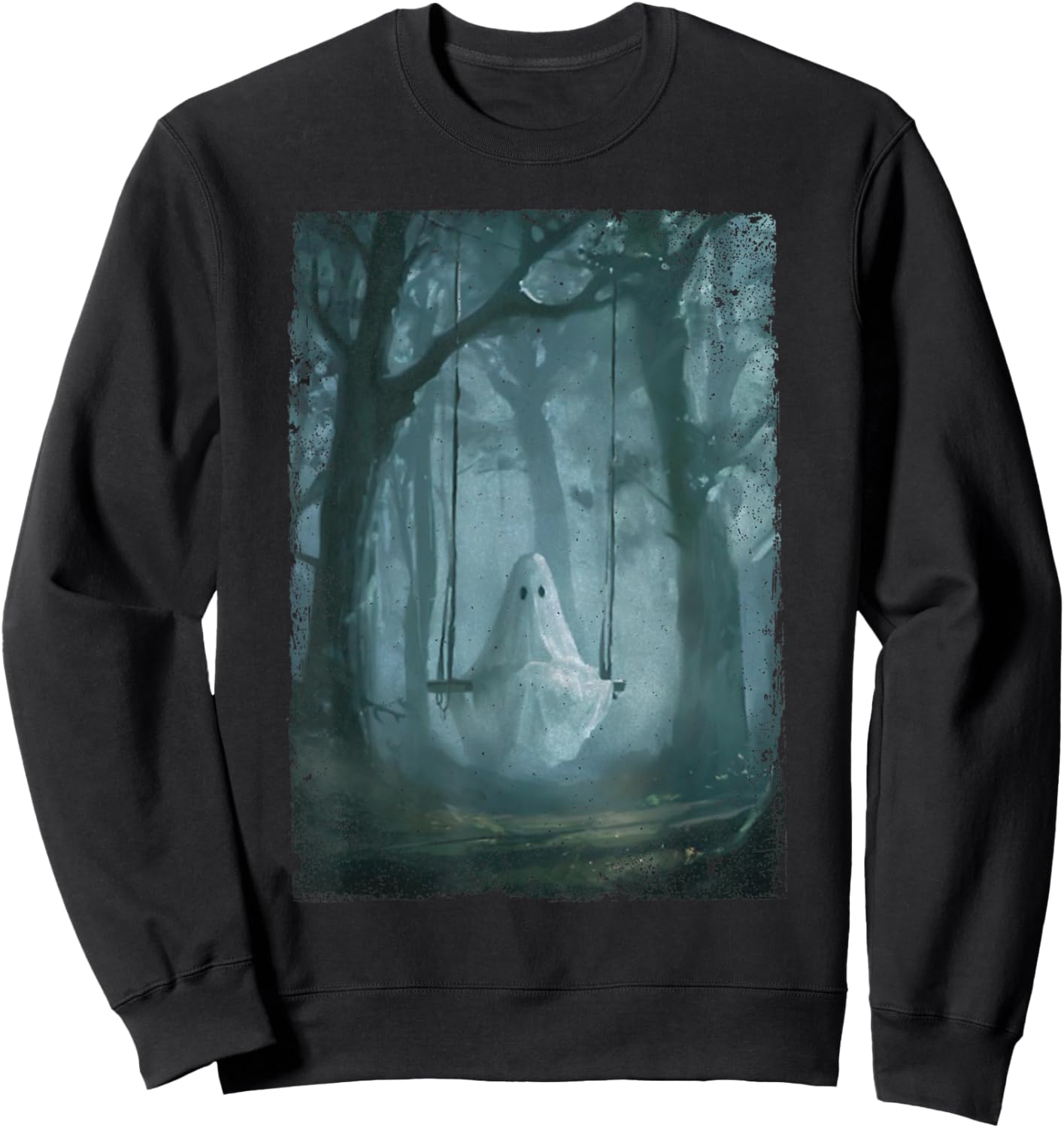 Ghost On The Swing Spooky Gothic Academia Halloween Goth Sweatshirt - Sweatshirt | Black