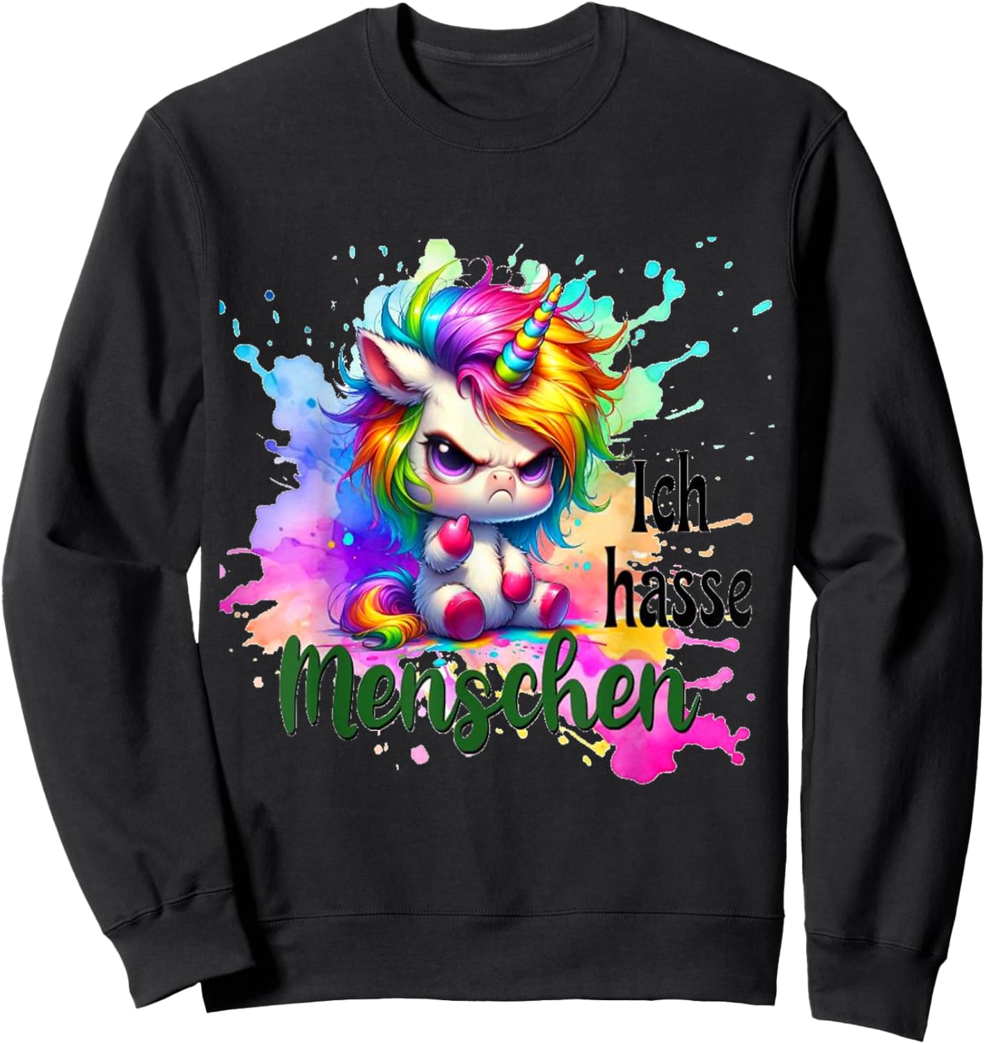 Ich Hasse Menschen Sweatshirt - Sweatshirt | Black