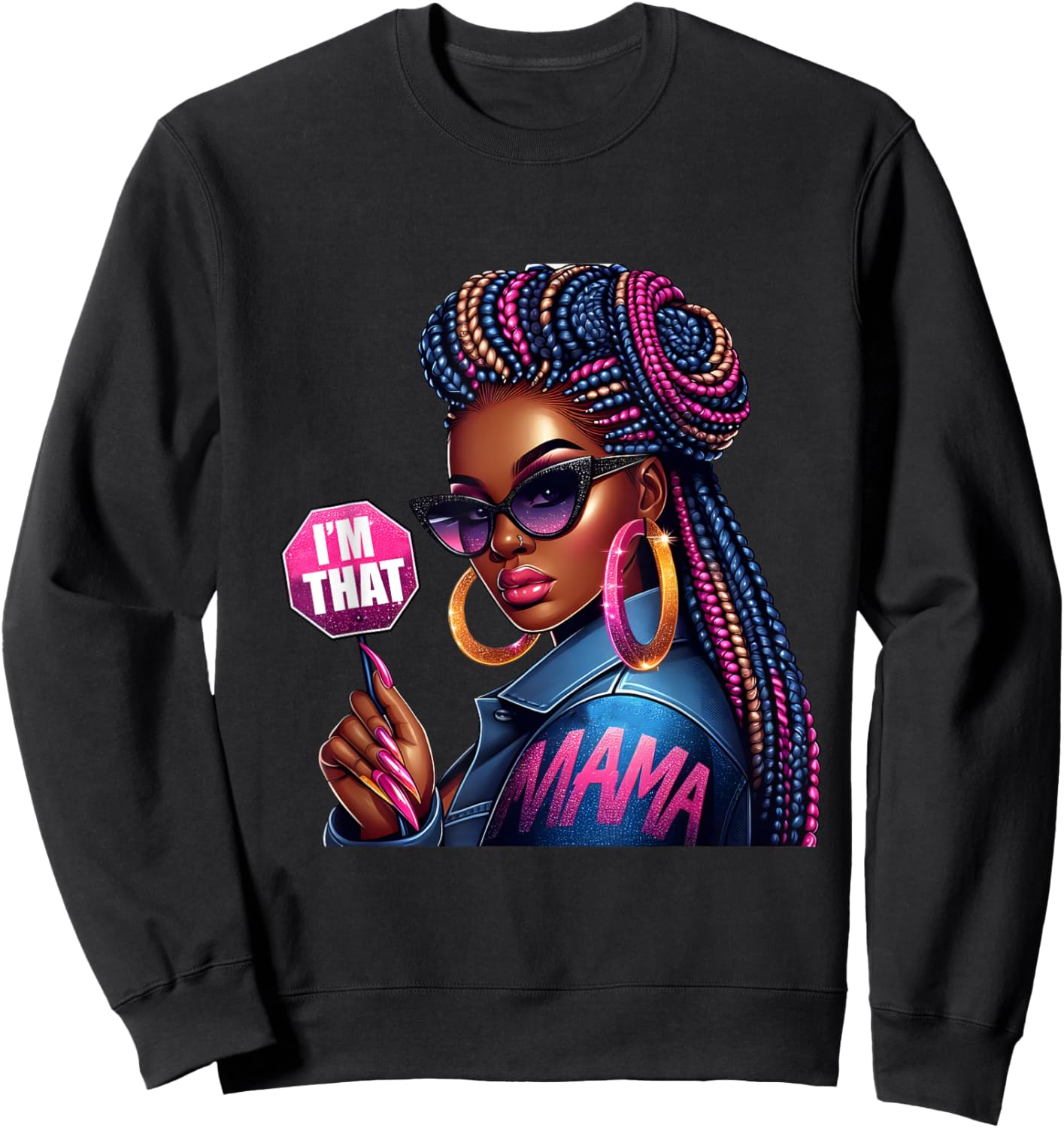 American Melanin I'm That Mama Afro Queen African Sweatshirt - Sweatshirt | Black