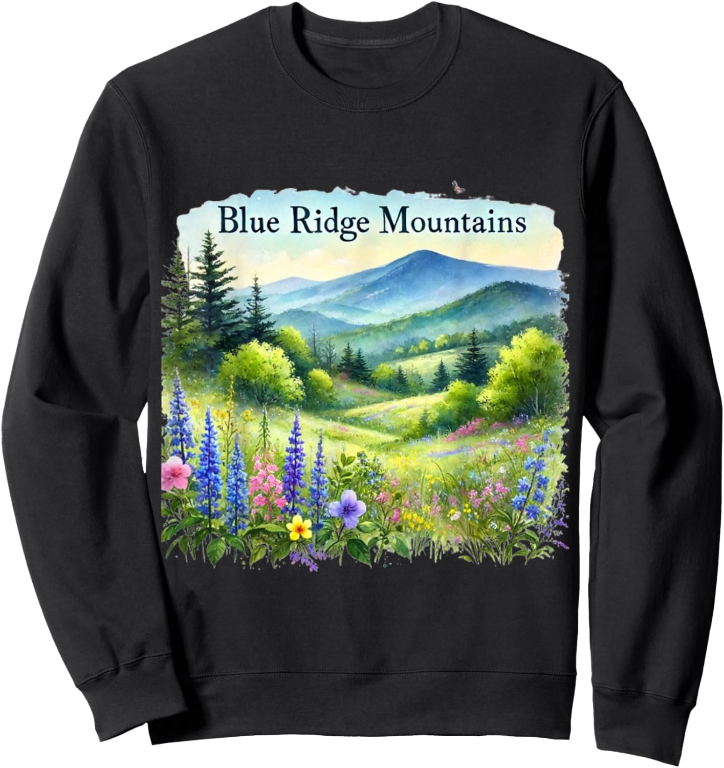 Blue Ridge Mountains Spring Sweatshirt - Sweatshirt | Black
