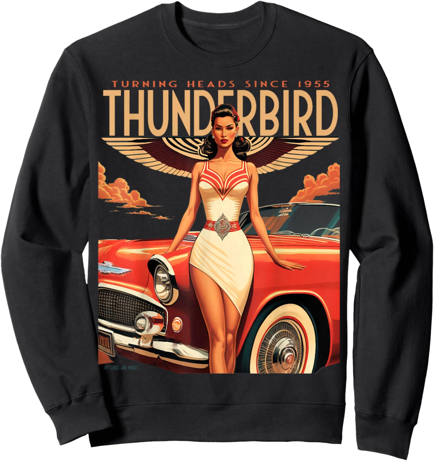 1955 1956 1957 Vintage Thunder Bird Chevys Truck Classic Car Sweatshirt - Sweatshirt | Black