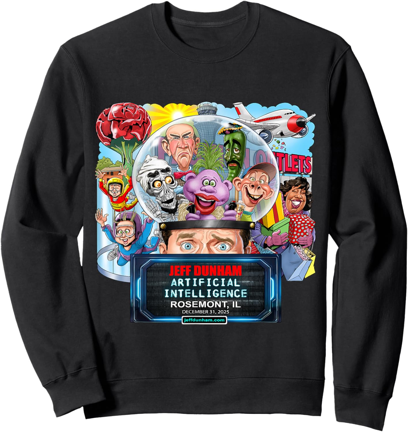 Jeff Dunham Rosemont, IL (2025) Sweatshirt - Sweatshirt | Black