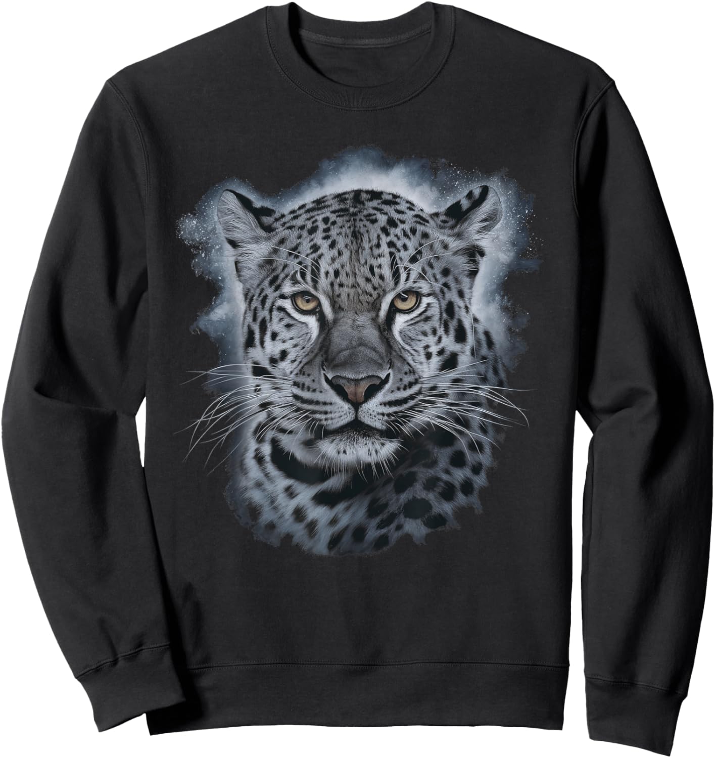 Snow Leopard Face Sweatshirt - Sweatshirt | Black