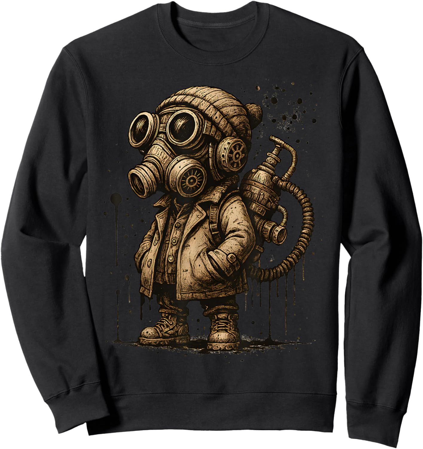 Cool Vintage Style Gas Mask Character for Kids Sweatshirt - Sweatshirt | Black