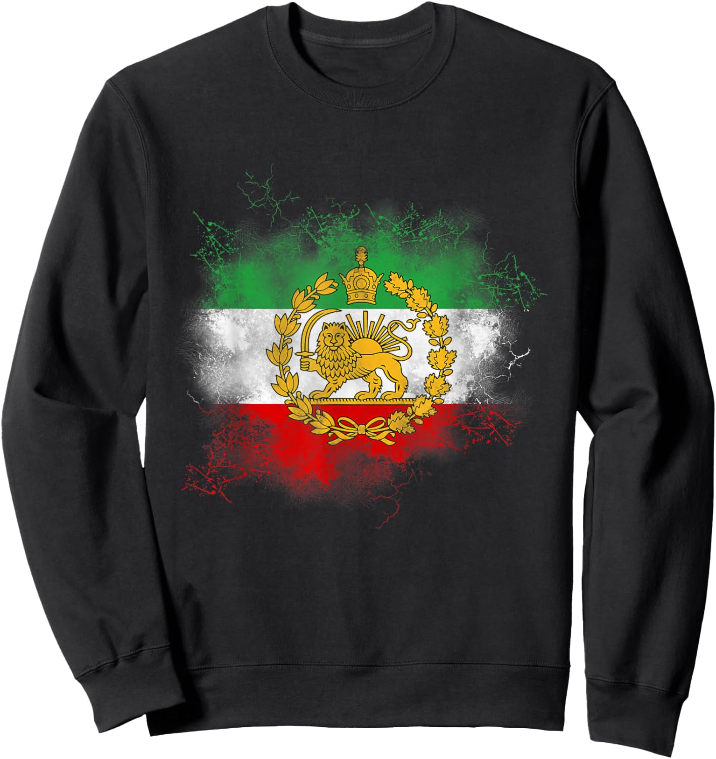 Lion Sun Flag of Iran, Iran, Persian, Shir o Khorshid Sweatshirt - Sweatshirt | Black