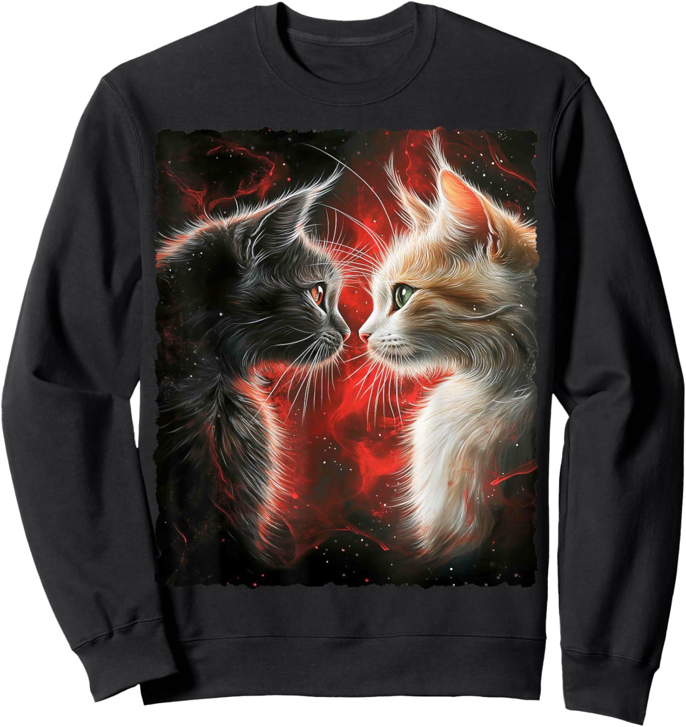 Cute Magical Cat Kitten Fantasy Art Design Sweatshirt - Sweatshirt | Black