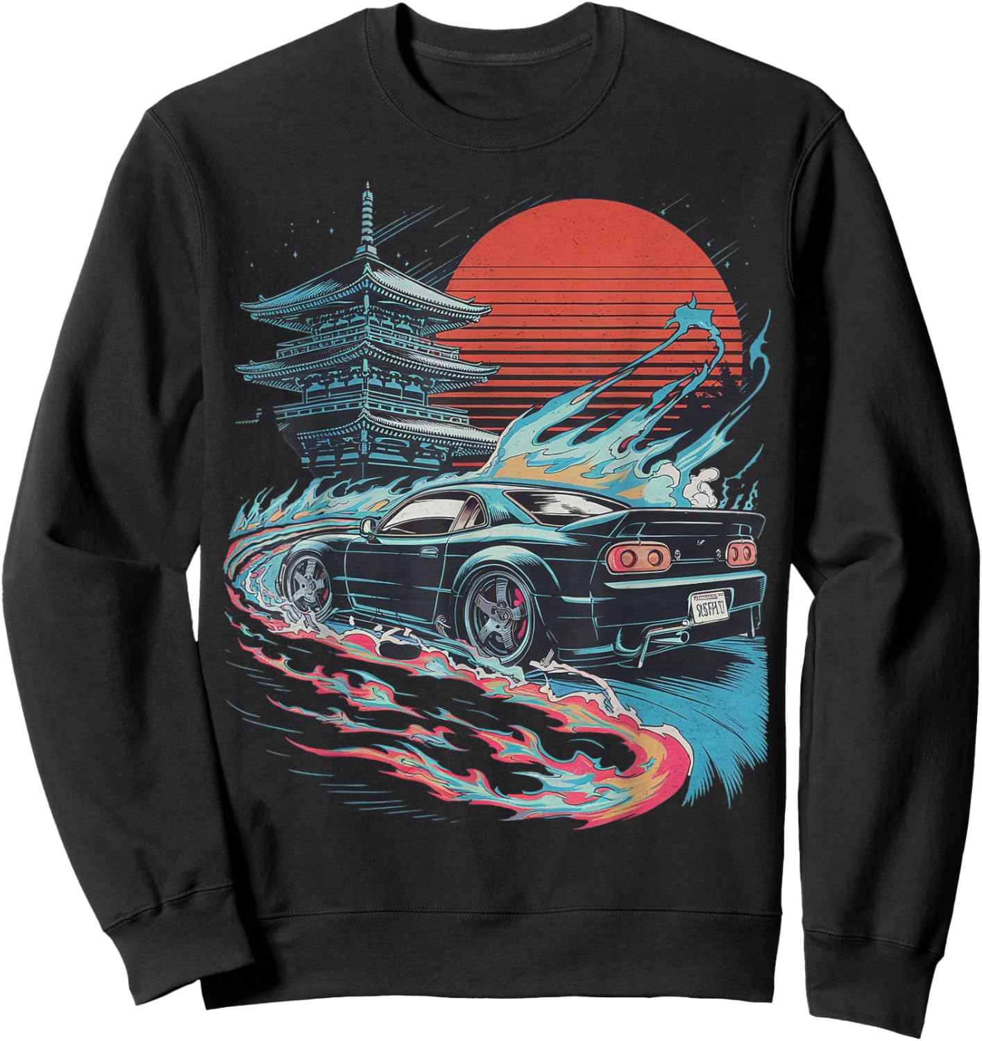 JDM car Japanese Retro Car Racing Drifting Legend Tuning Sweatshirt - Sweatshirt | Black
