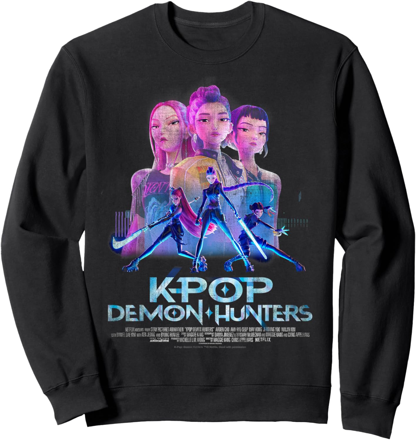 KPop Demon Hunters Huntrix Billboard Officially Licensed Sweatshirt - Sweatshirt | Black