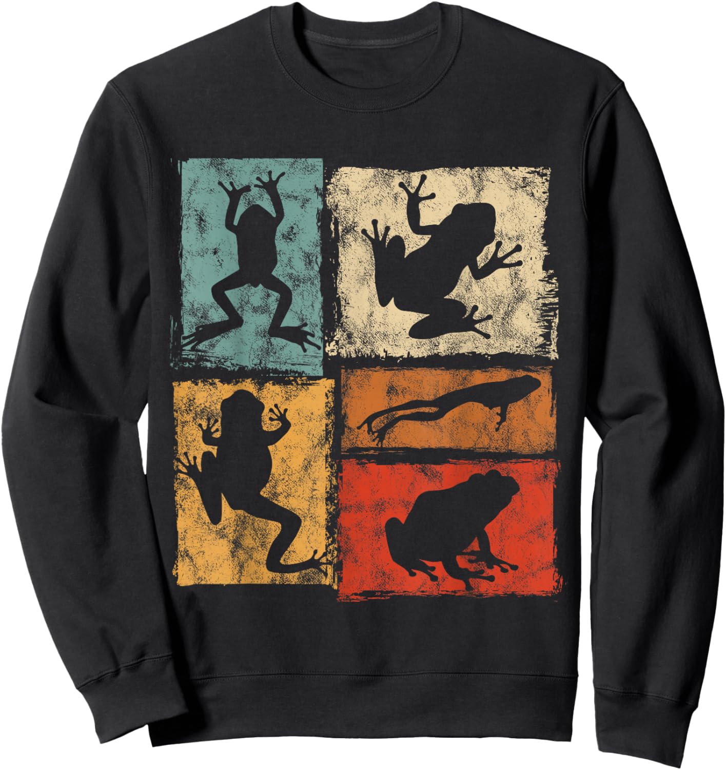 Vintage Frog Graphic Toad Moves Women Kids Retro Sweatshirt - Sweatshirt | Black