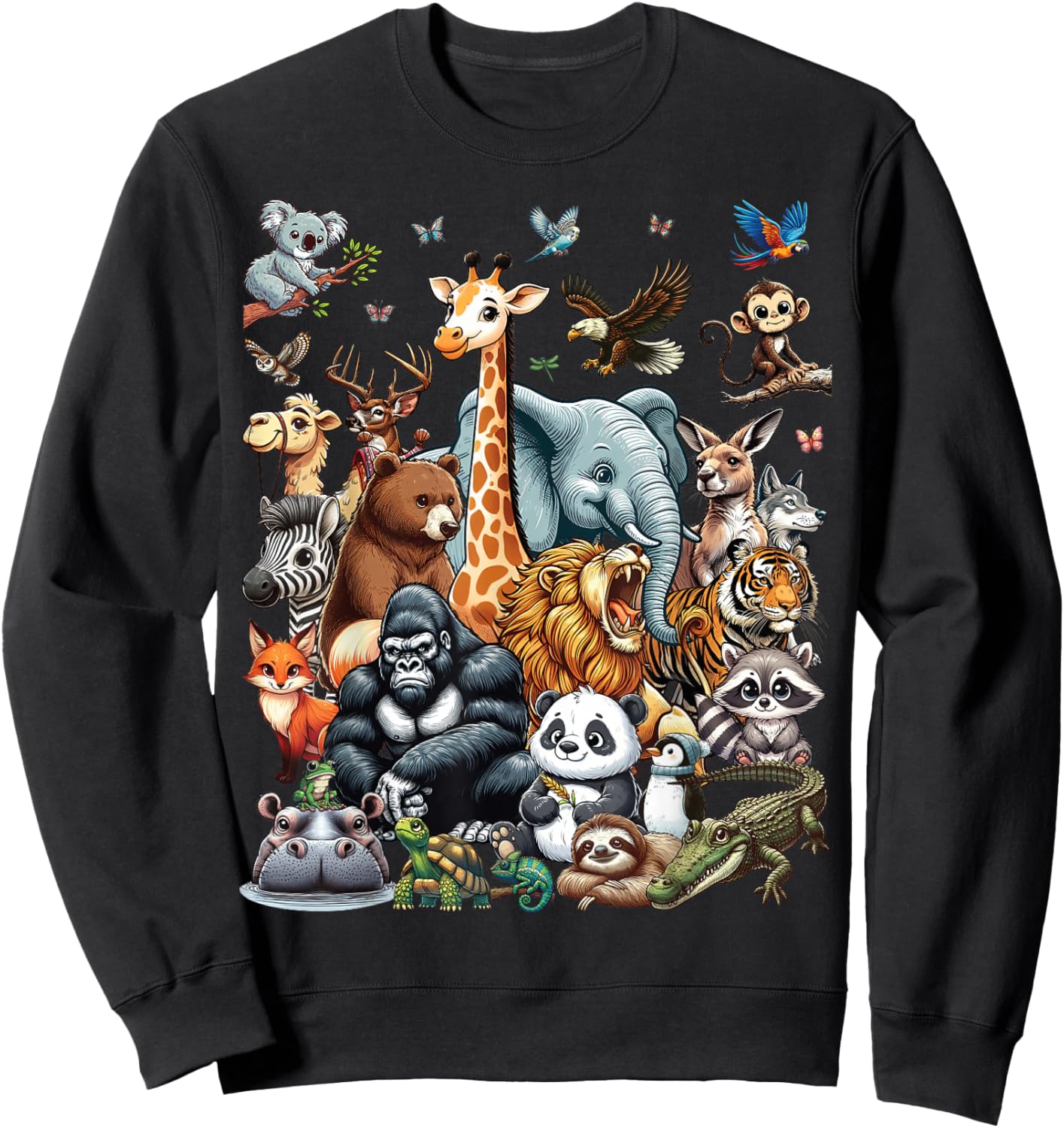 Zoo Animals Wildlife Safari Jungle Zoo Birthday Party Sweatshirt - Sweatshirt | Black