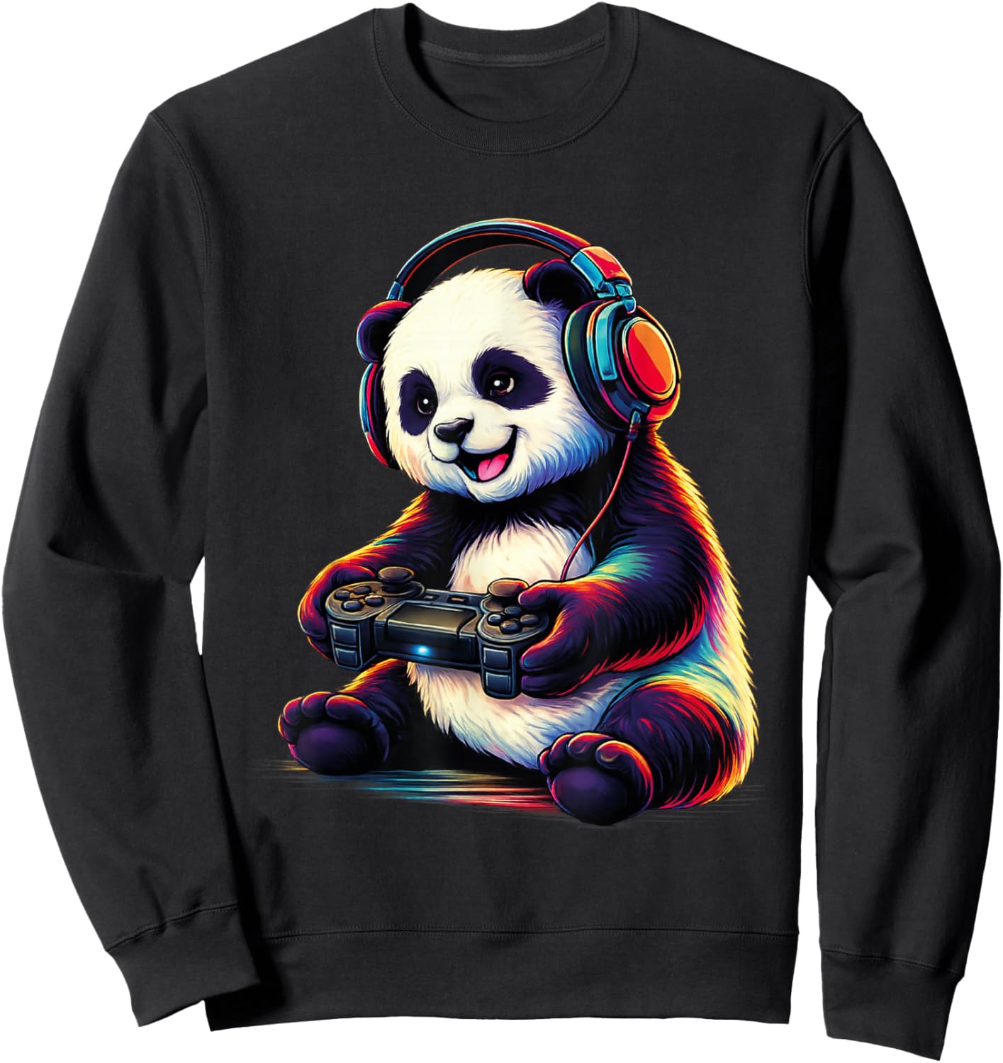 Panda Playing Video Games Funny Gamer Gaming Boys Men Kids Sweatshirt - Sweatshirt | Black