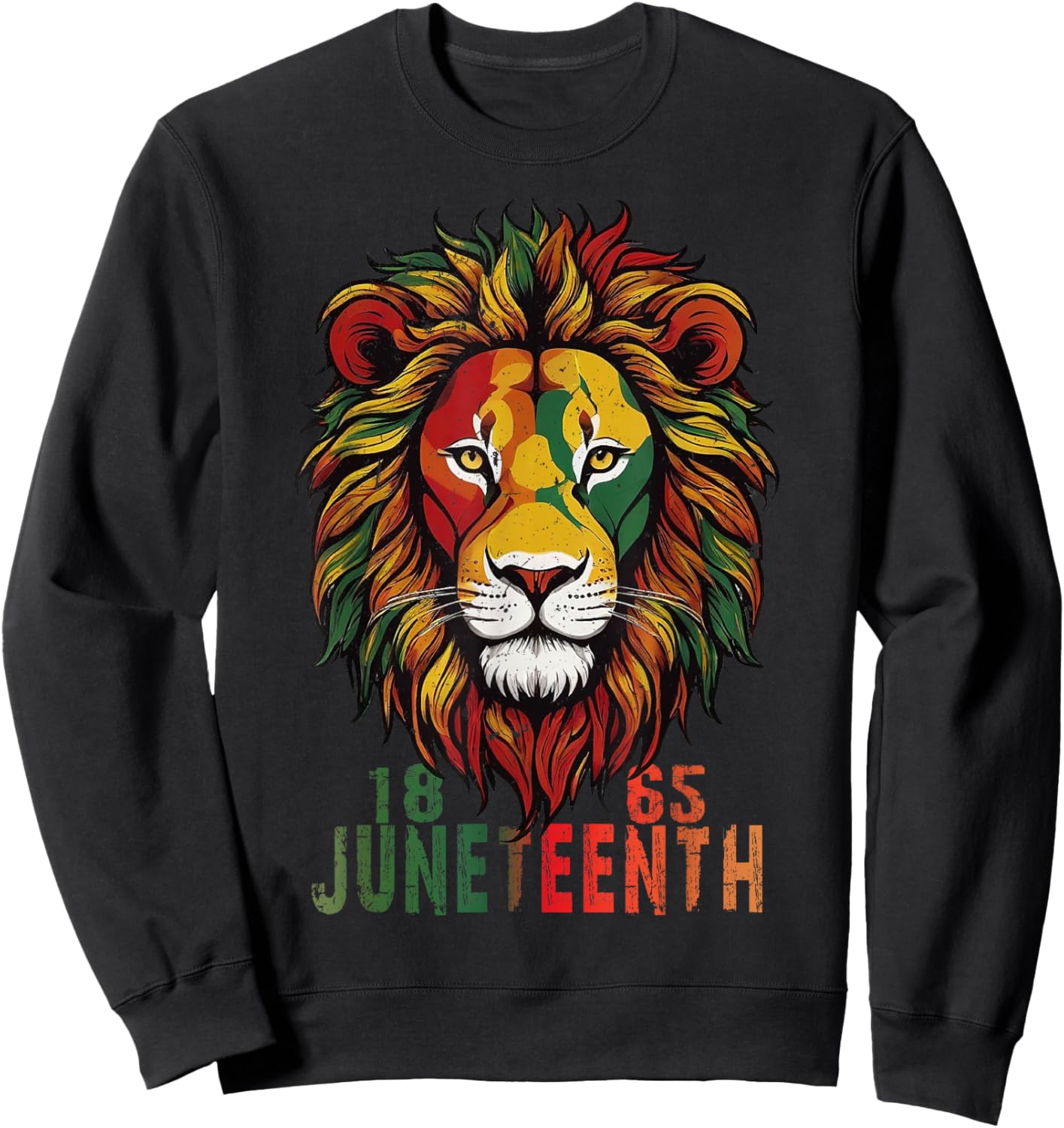 Juneteenth Men Women African American Black Lion 1865 King Sweatshirt - Sweatshirt | Black