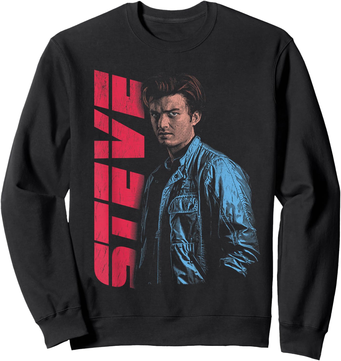Stranger Things Steve Neo Homage Officially Licensed Sweatshirt - Sweatshirt | Black