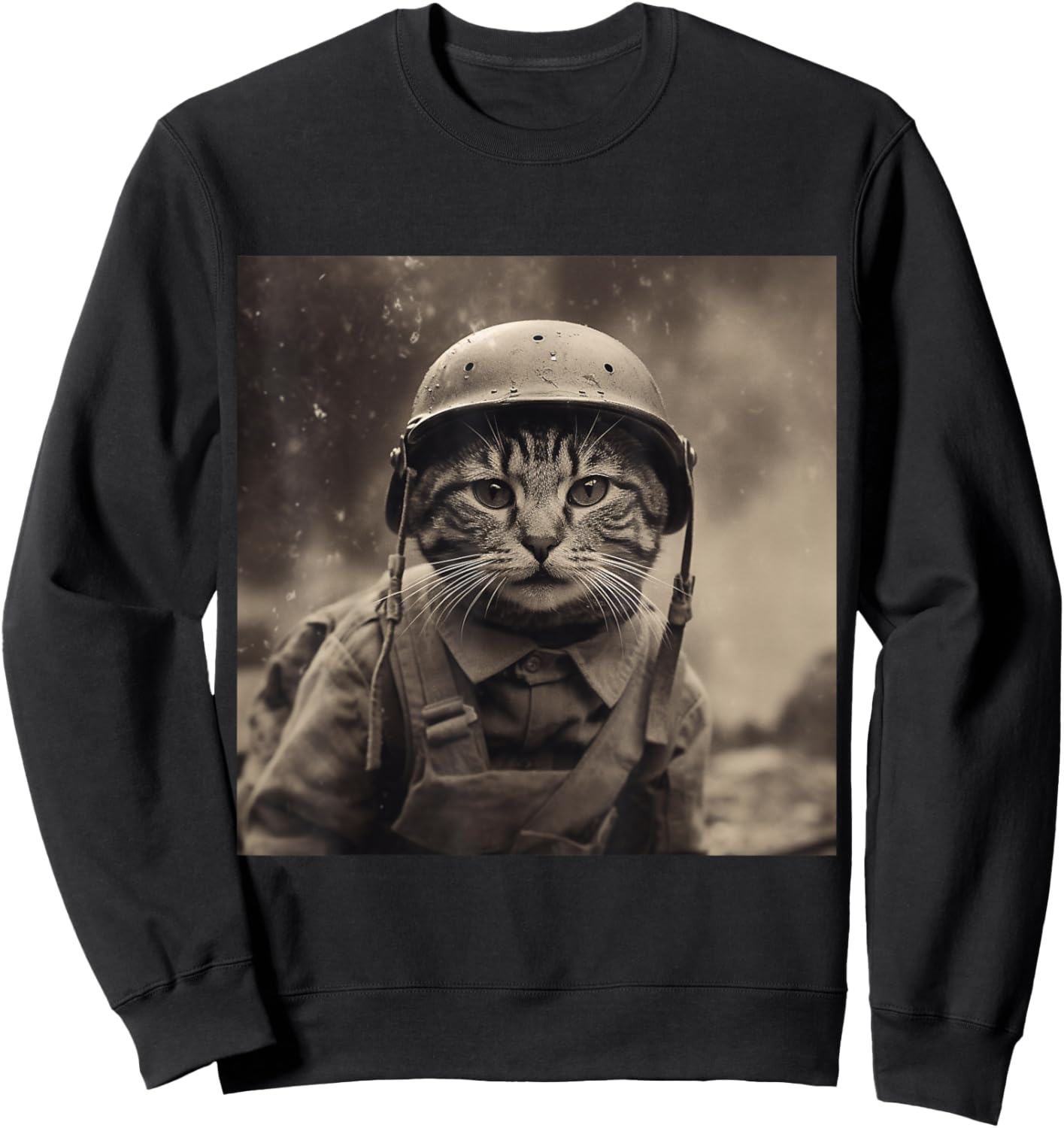 WW2 historical accurate photography cat Weird Funny Women Sweatshirt - Sweatshirt | Black