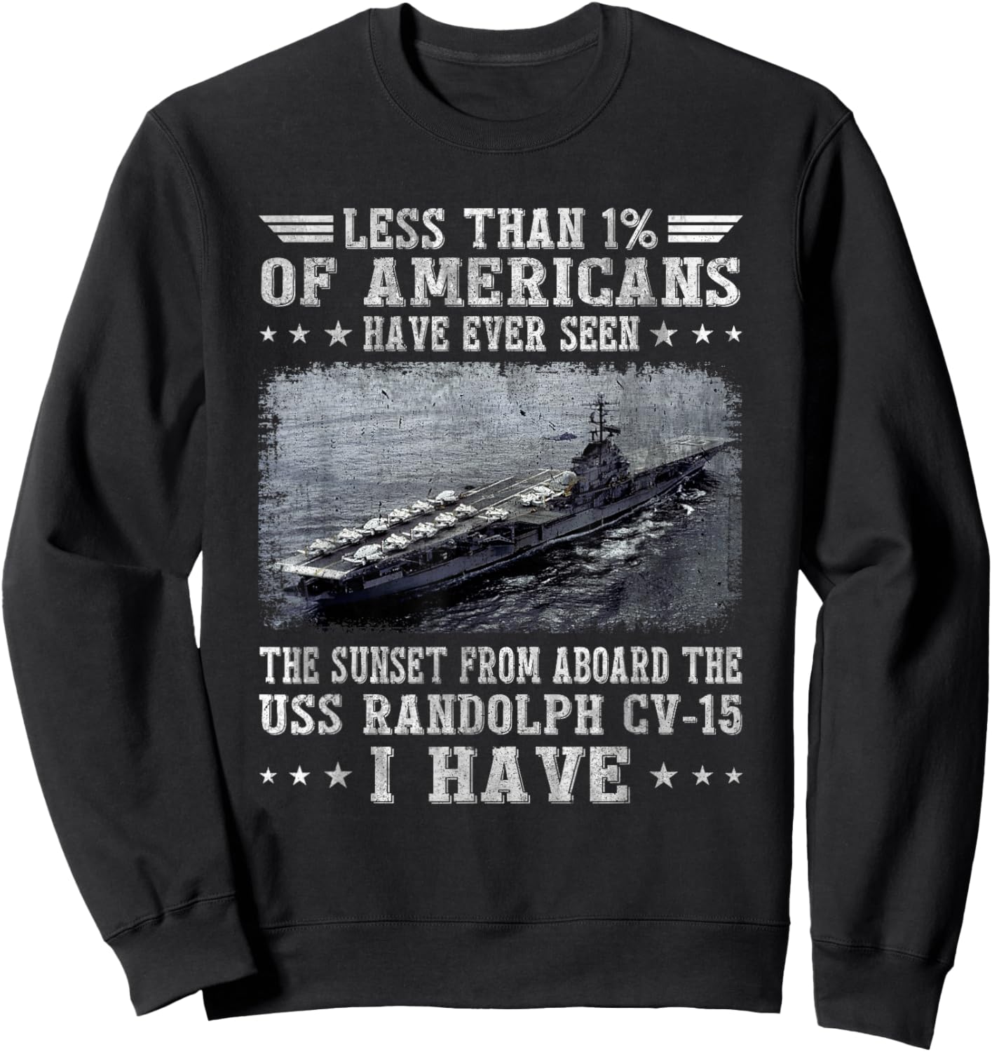 USS Randolph CV-15 Aircraft Carrier Sailor Veterans Day Papa Sweatshirt - Sweatshirt | Black