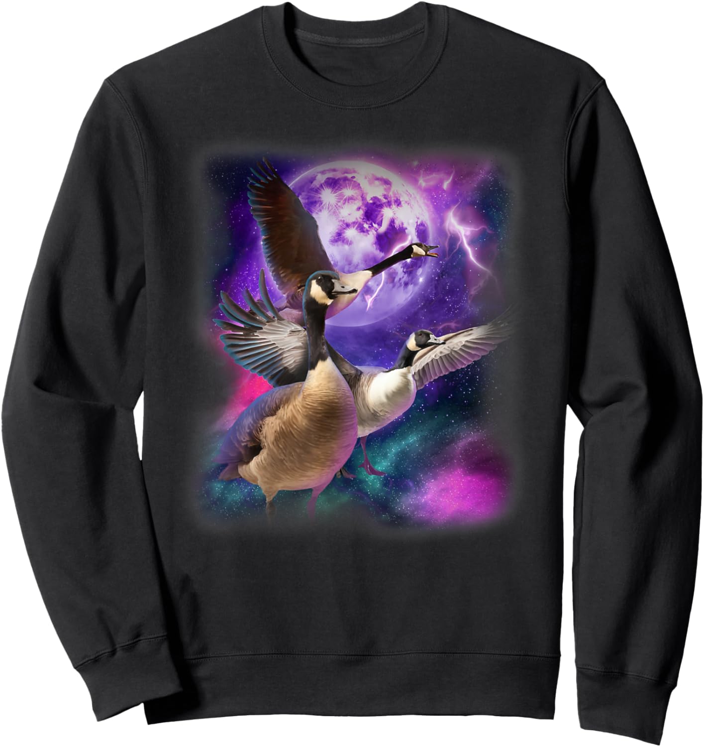 Canadian Goose Shirt - Howling at the Moon Silly Goose Sweatshirt - Sweatshirt | Black