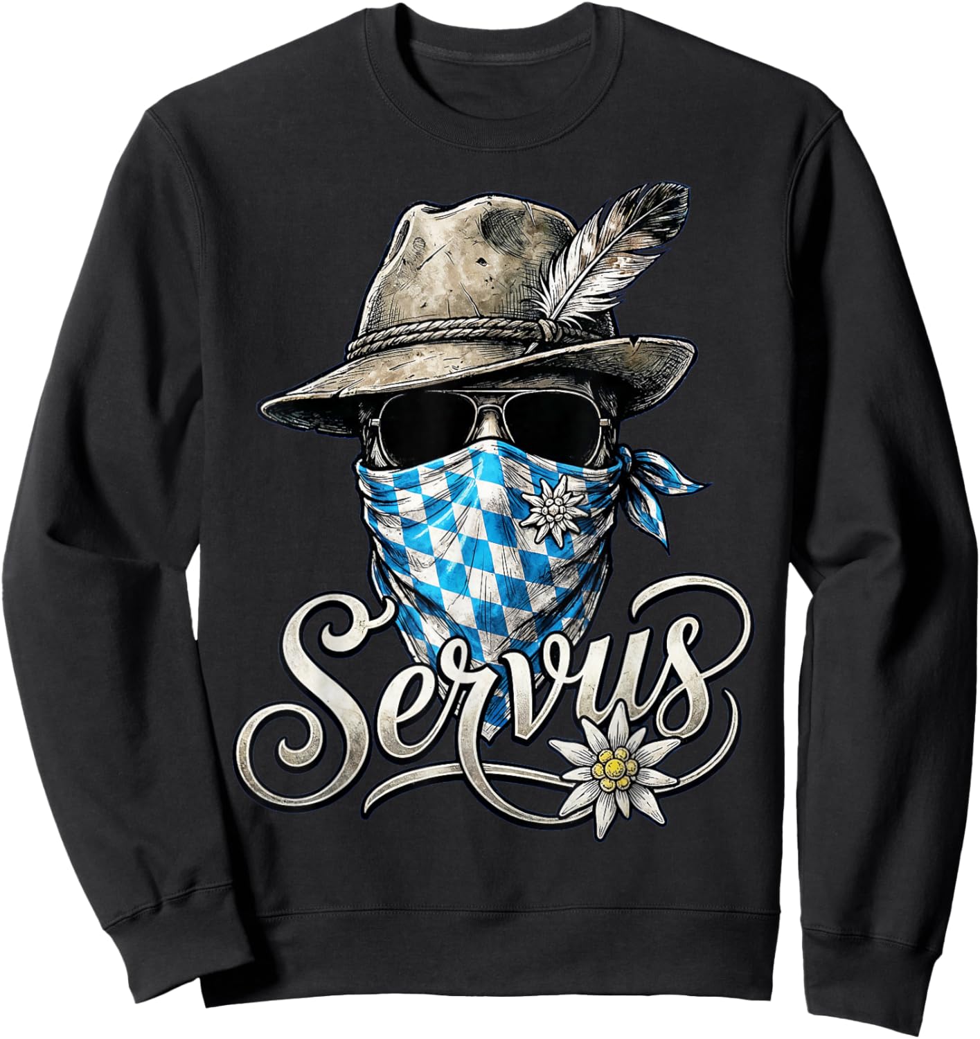 Trachten Shirt Herren Trachtenshirt Passend für Oktoberfest Sweatshirt - Sweatshirt | Black